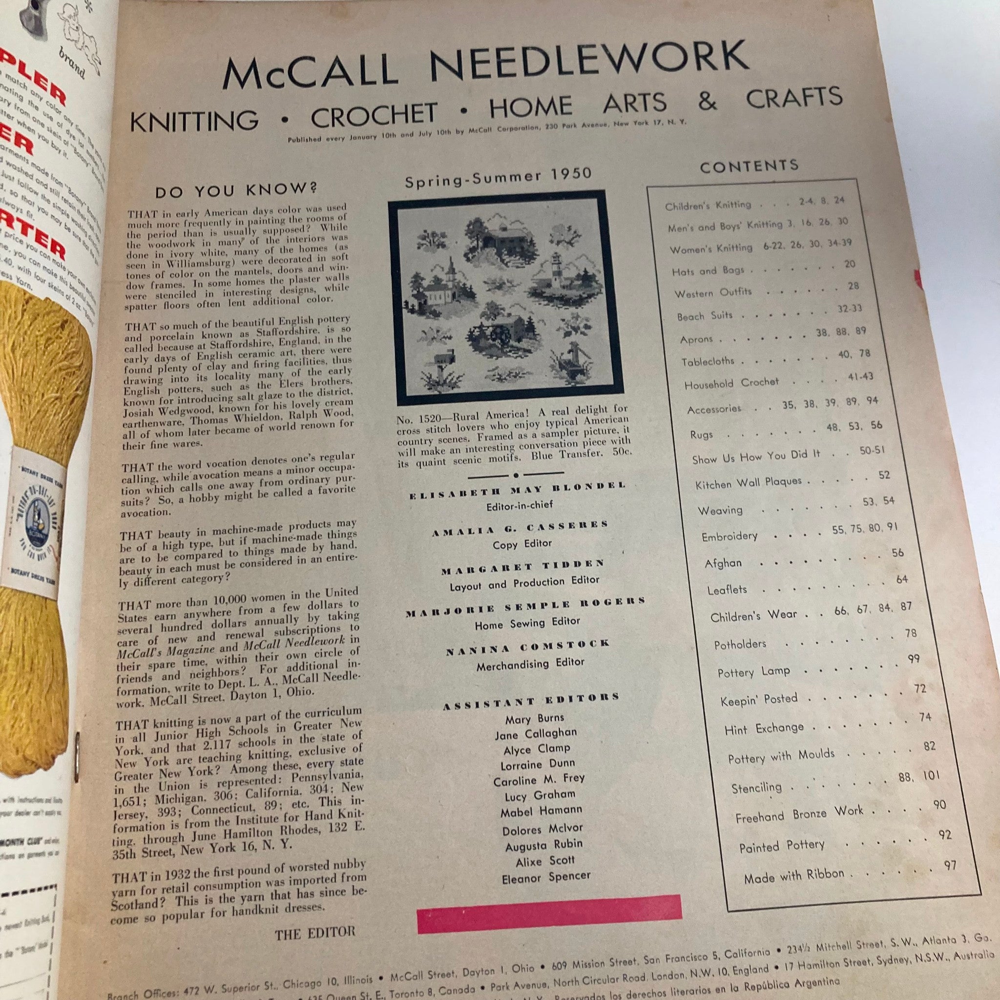 McCall Needlework Magazine Spring Summer 1950 Knitting, Crochet No Label