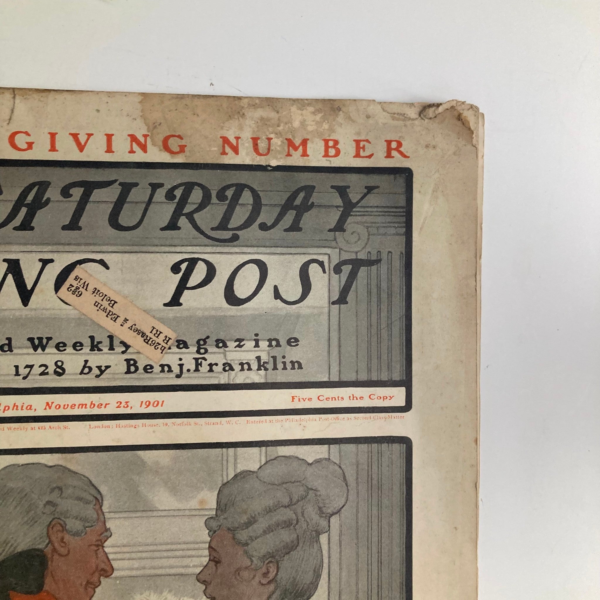 Saturday Evening Post Magazine November 23 1901 The Thanksgiving Number