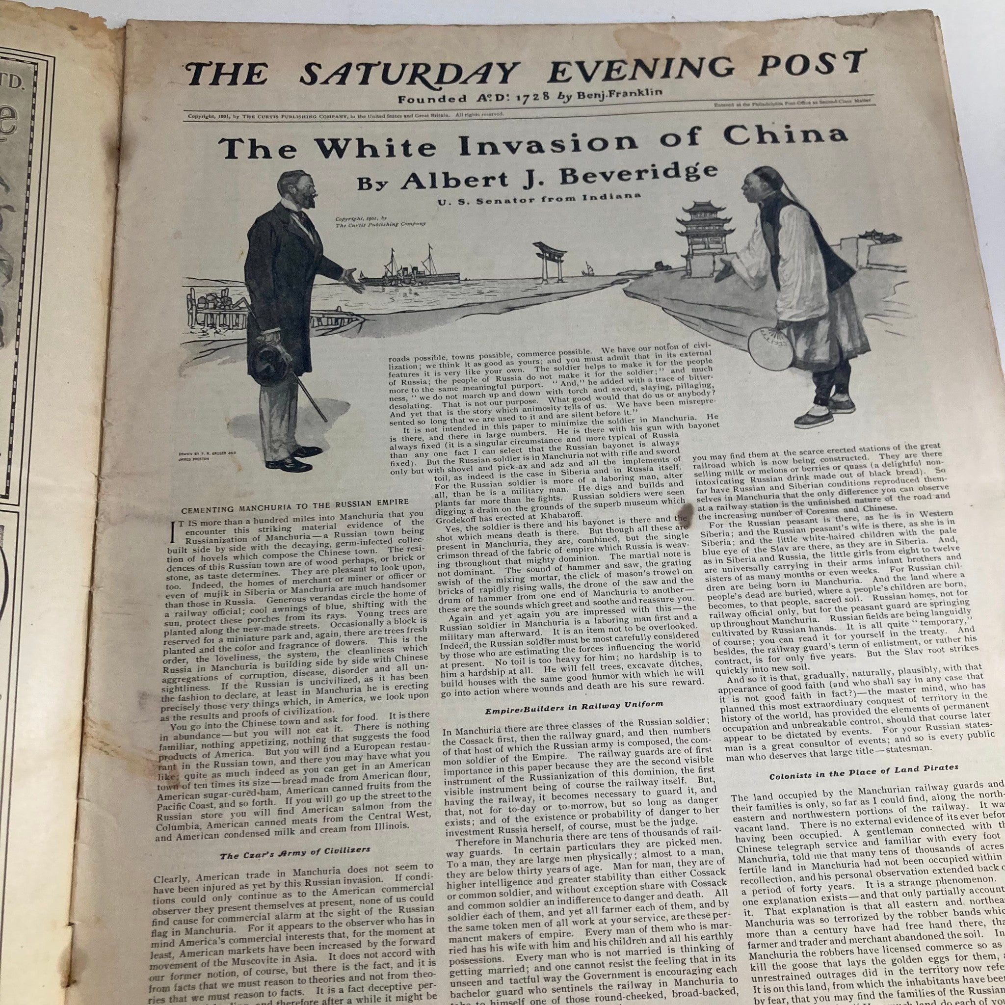 Saturday Evening Post Magazine November 23 1901 The Thanksgiving Number