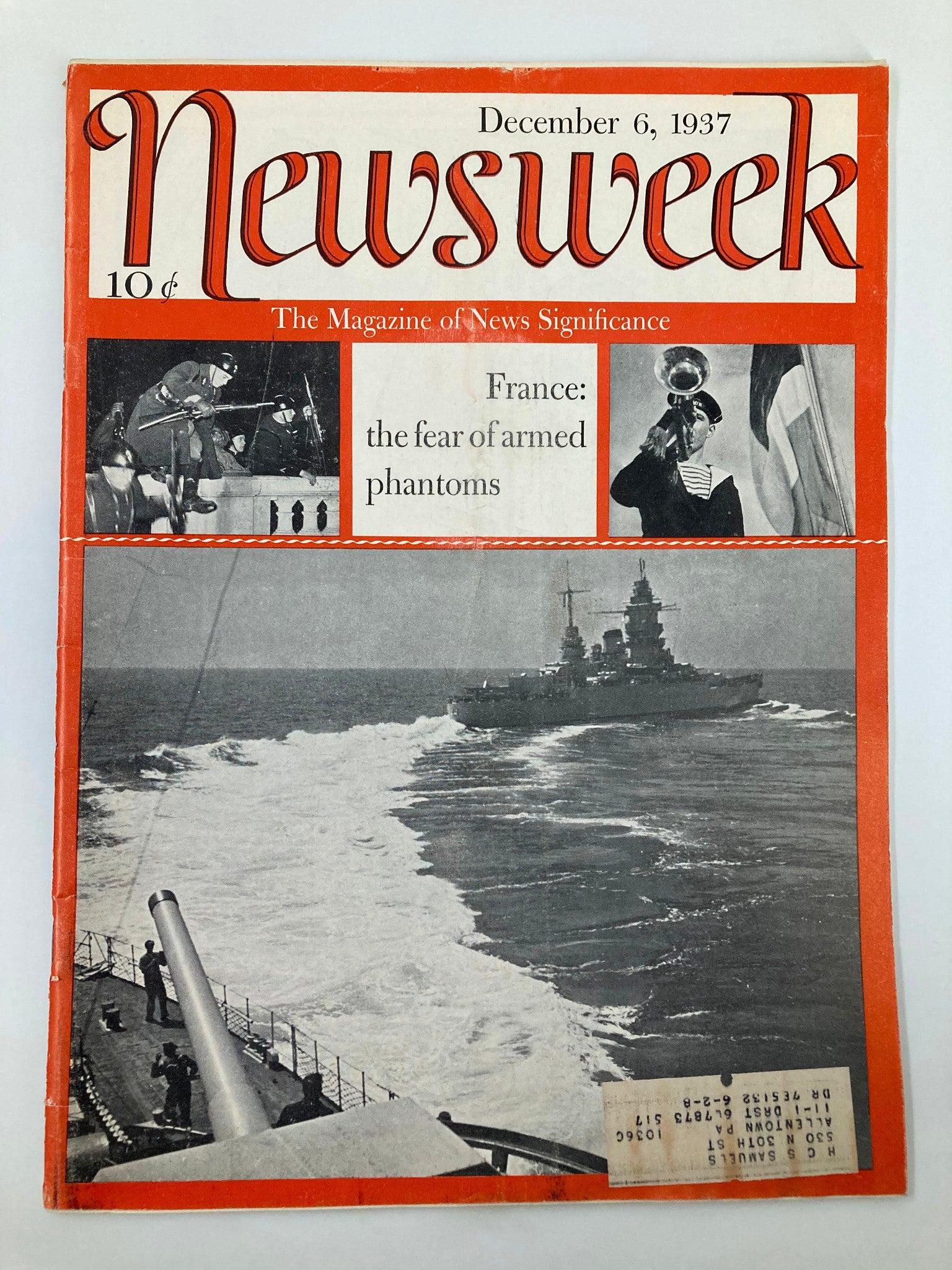 VTG Newsweek Magazine December 6 1937 France The Fear of Armed Phantoms