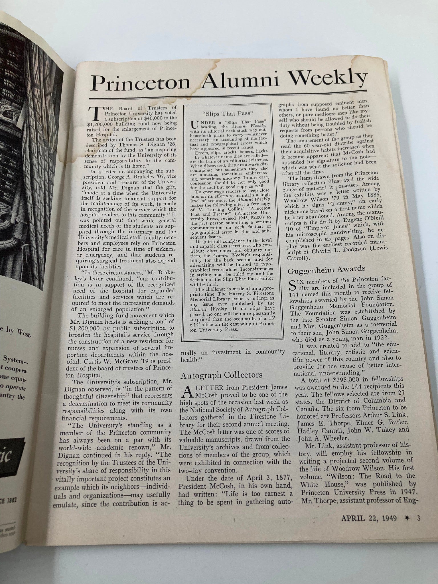 VTG Princeton Alumni Weekly April 22 1949 Harvey S. Firestone Memorial Library