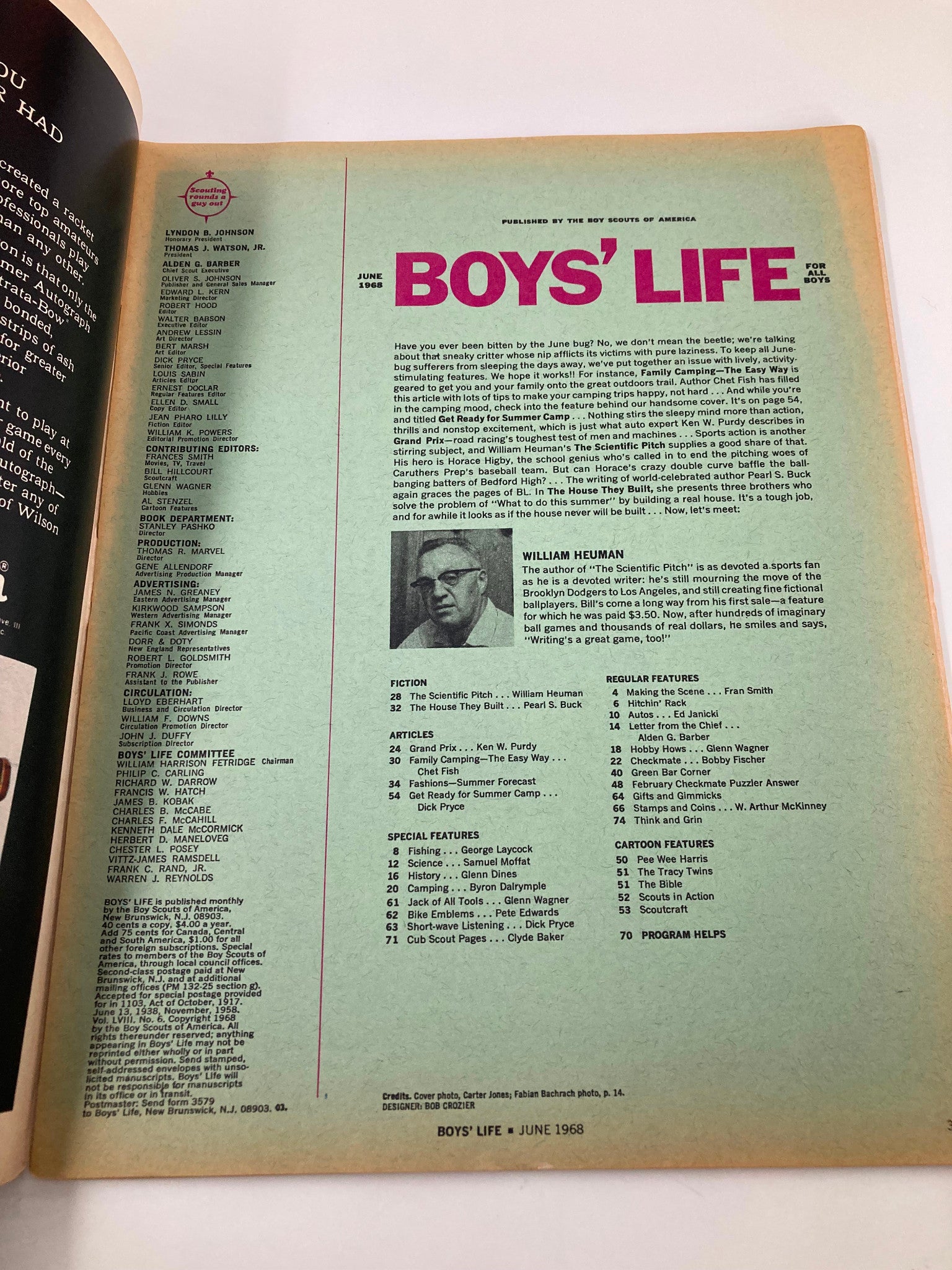 VTG Boys' Life Magazine June 1968 Camping, Jack of All Tools & Hitchin' Rack