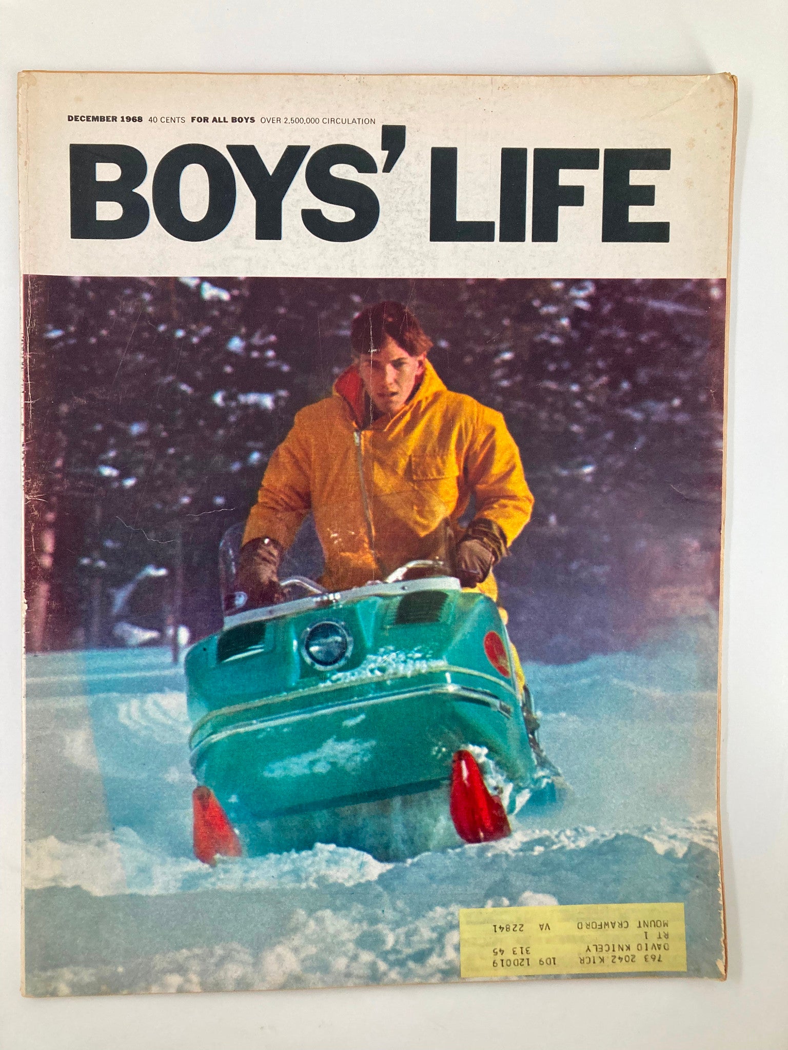 VTG Boys' Life Magazine December 1968 The Dog from The Time Machine