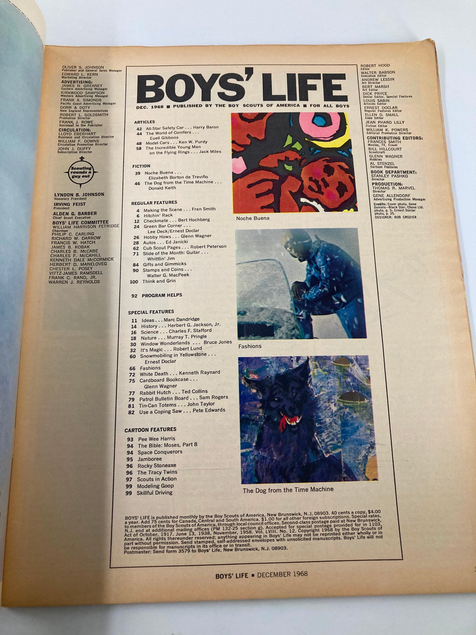 VTG Boys' Life Magazine December 1968 The Dog from The Time Machine