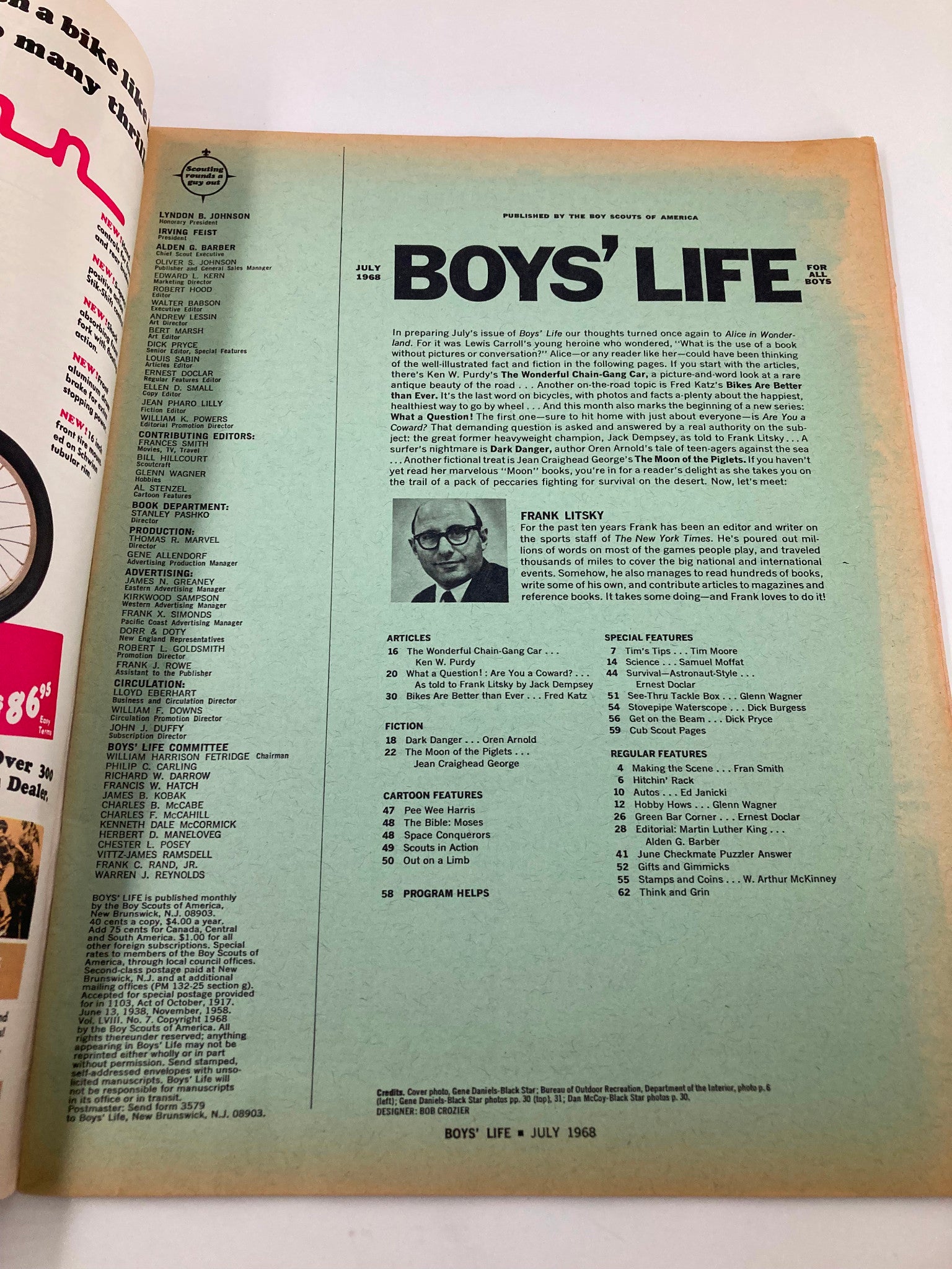 VTG Boys' Life Magazine July 1968 The Wonderful Chain-Gang Car by Ken W. Purdy