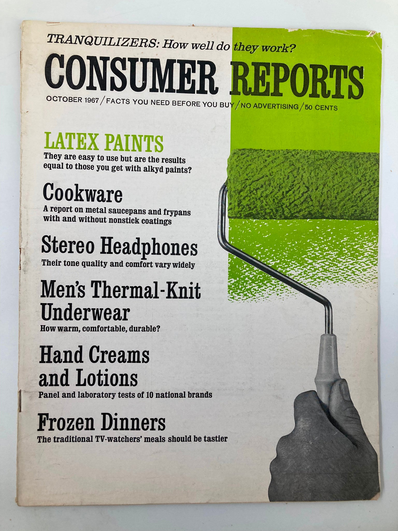 VTG Consumer Reports Magazine October 1967 Latex Paints & Alkyd Paints No Label