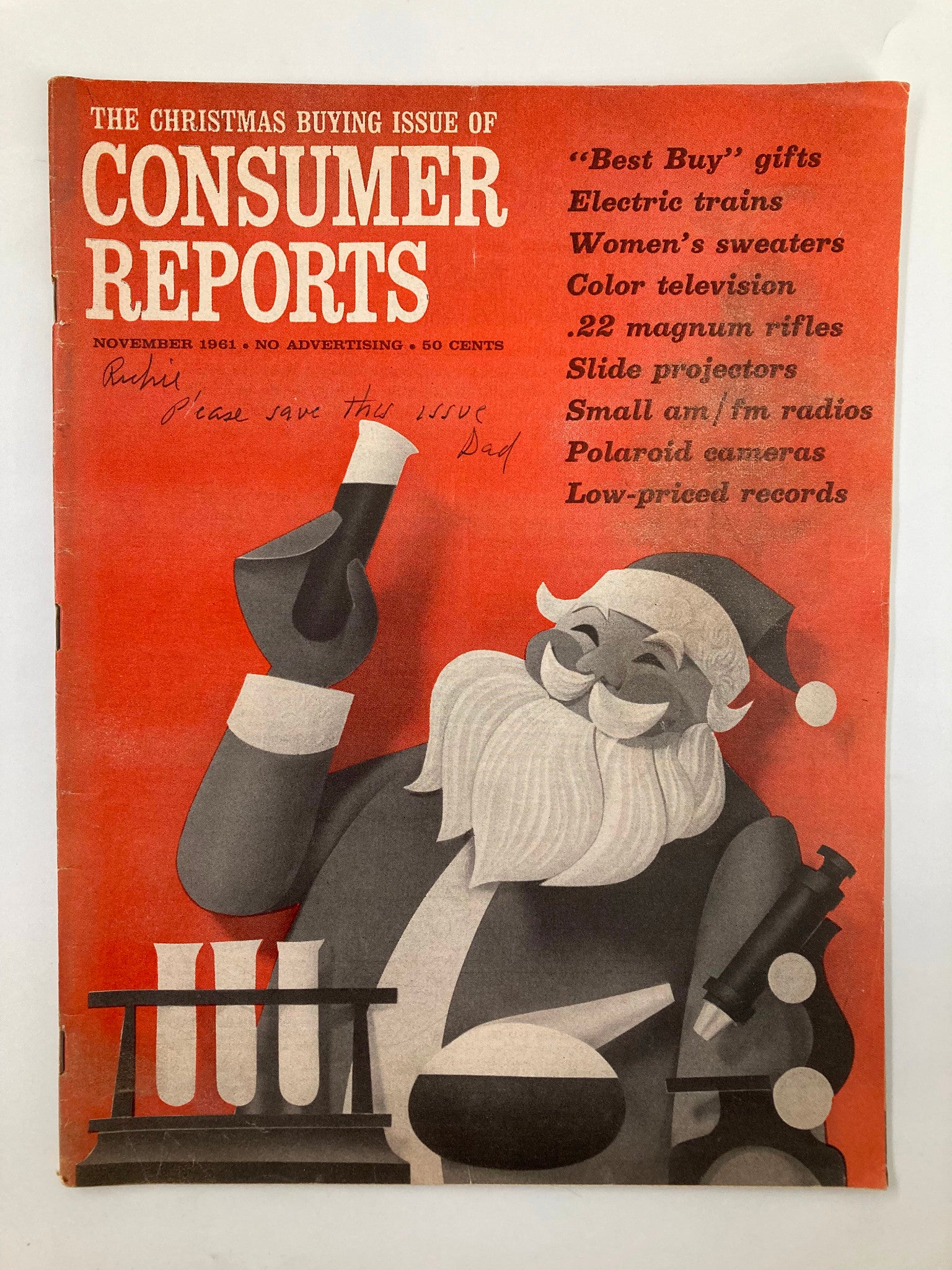 VTG Consumer Reports Magazine November 1961 The Christmas Buying Issue No Label