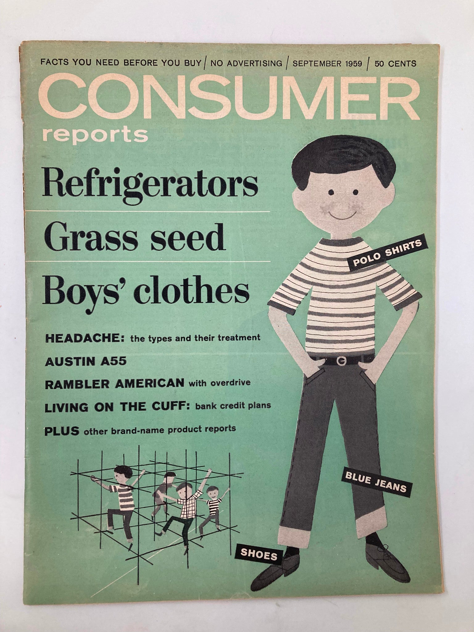 VTG Consumer Reports Magazine September 1959 Headaches Type & Treatment No Label