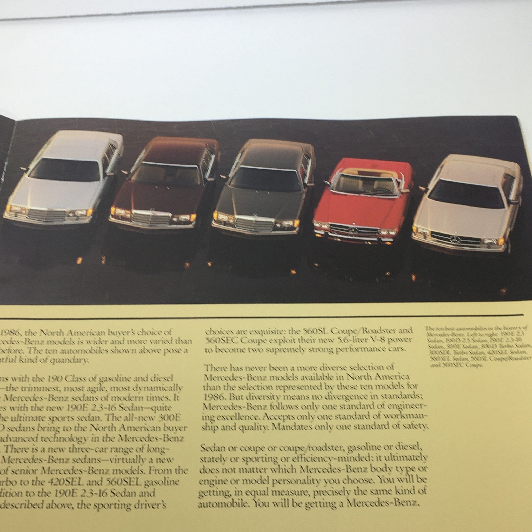 1986 Mercedes-Benz The 190 Class Dealership Car Auto Brochure Catalog