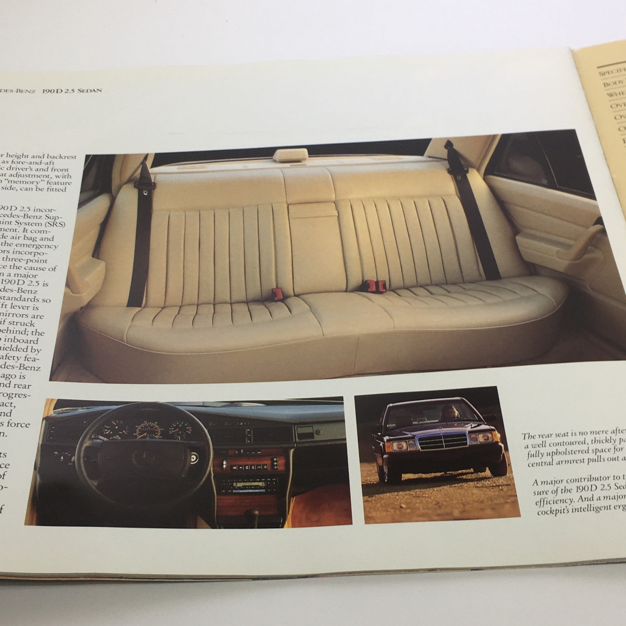 1986 Mercedes-Benz 190 Class Dealership Car Auto Brochure Catalog