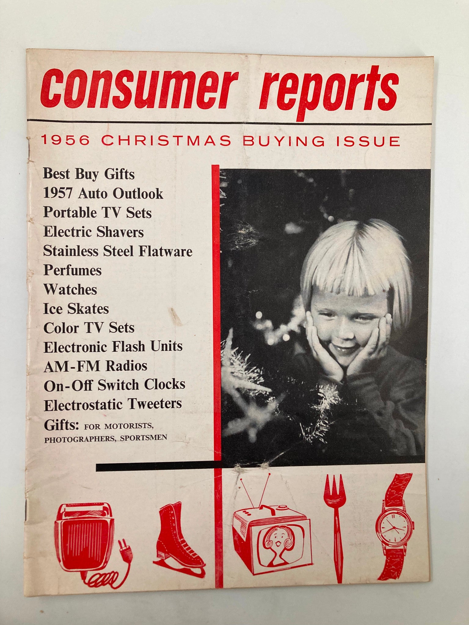 VTG Consumer Reports Magazine 1956 Christmas Buying Issue Best Buy Gift No Label