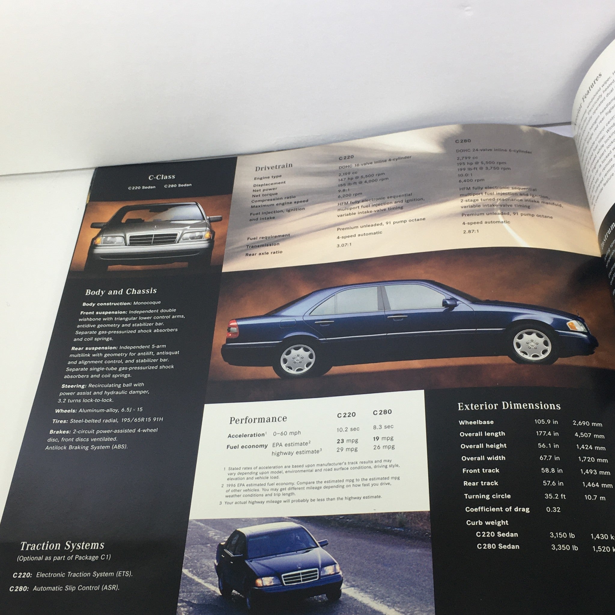 1996 Mercedes-Benz C-Class C-220 C-280 Dealership Car Auto Brochure Catalog