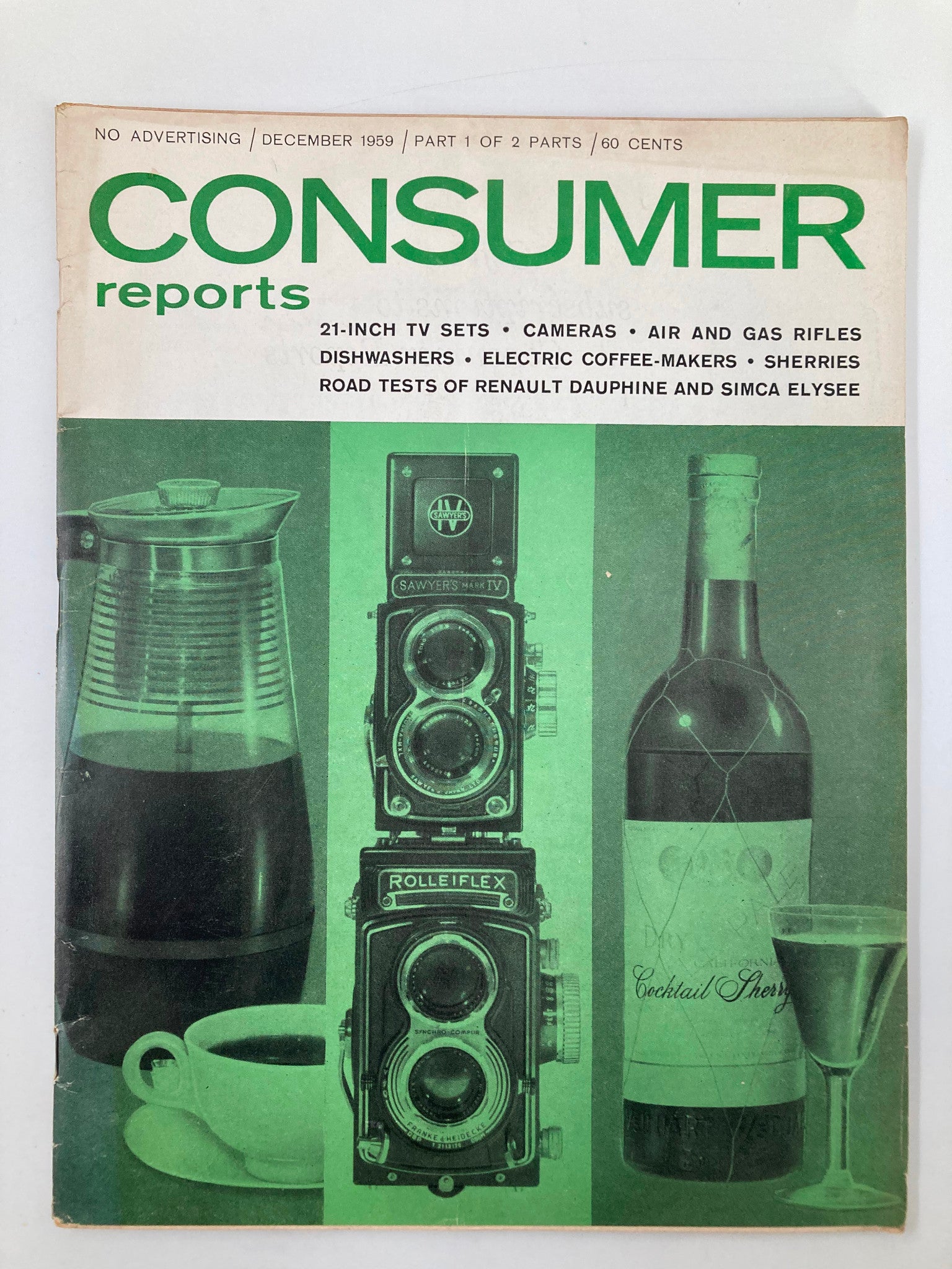 VTG Consumer Reports Magazine December 1959 Renault Dauphine Road Tests No Label