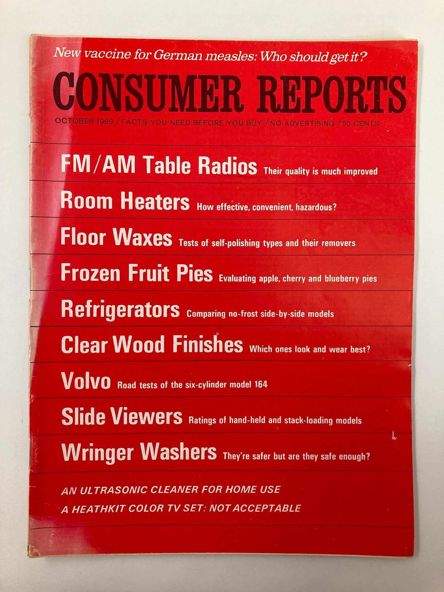 VTG Consumer Reports Magazine October 1969 FM/AM Table Radios Much Improved