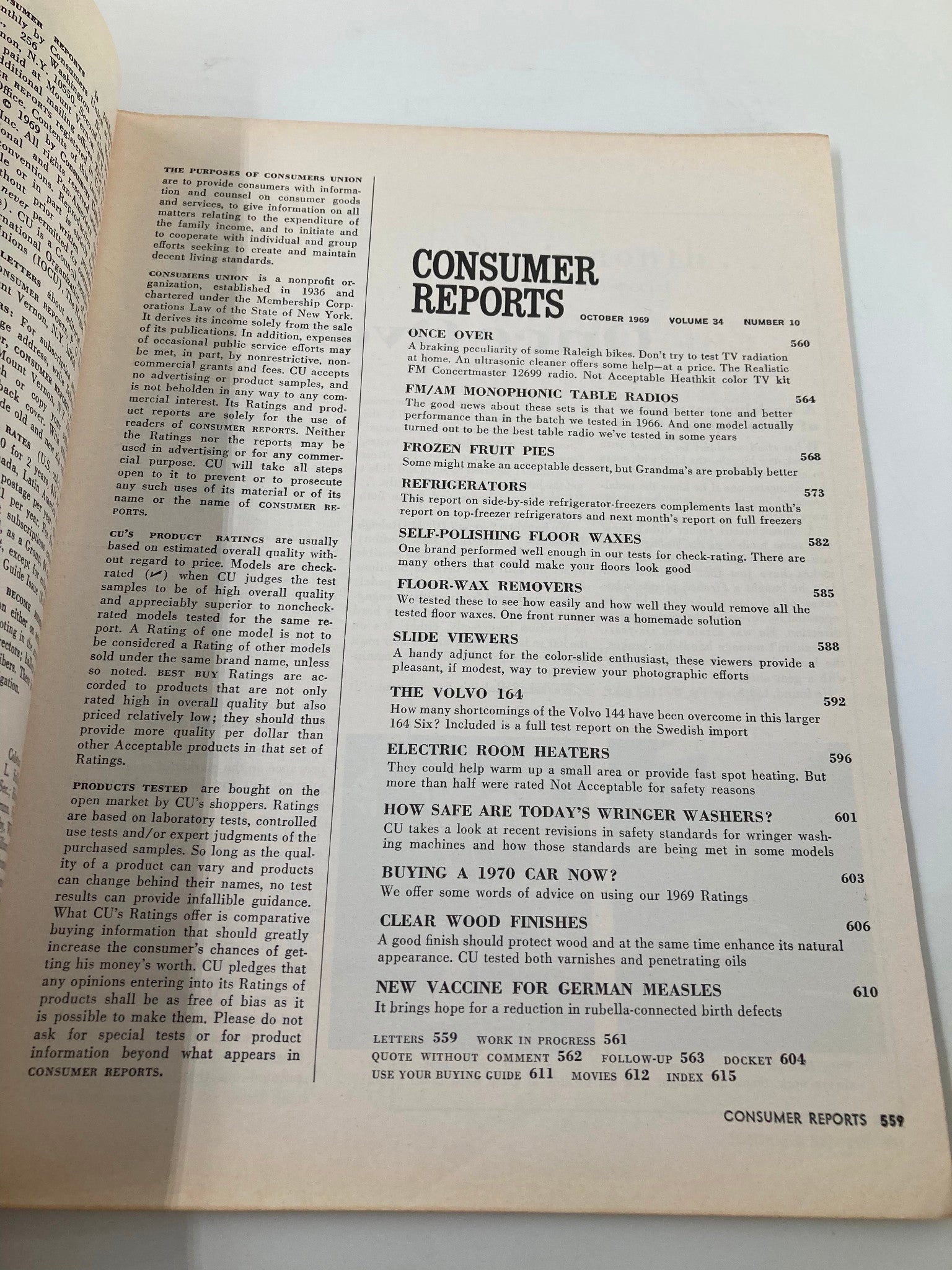 VTG Consumer Reports Magazine October 1969 FM/AM Table Radios Much Improved