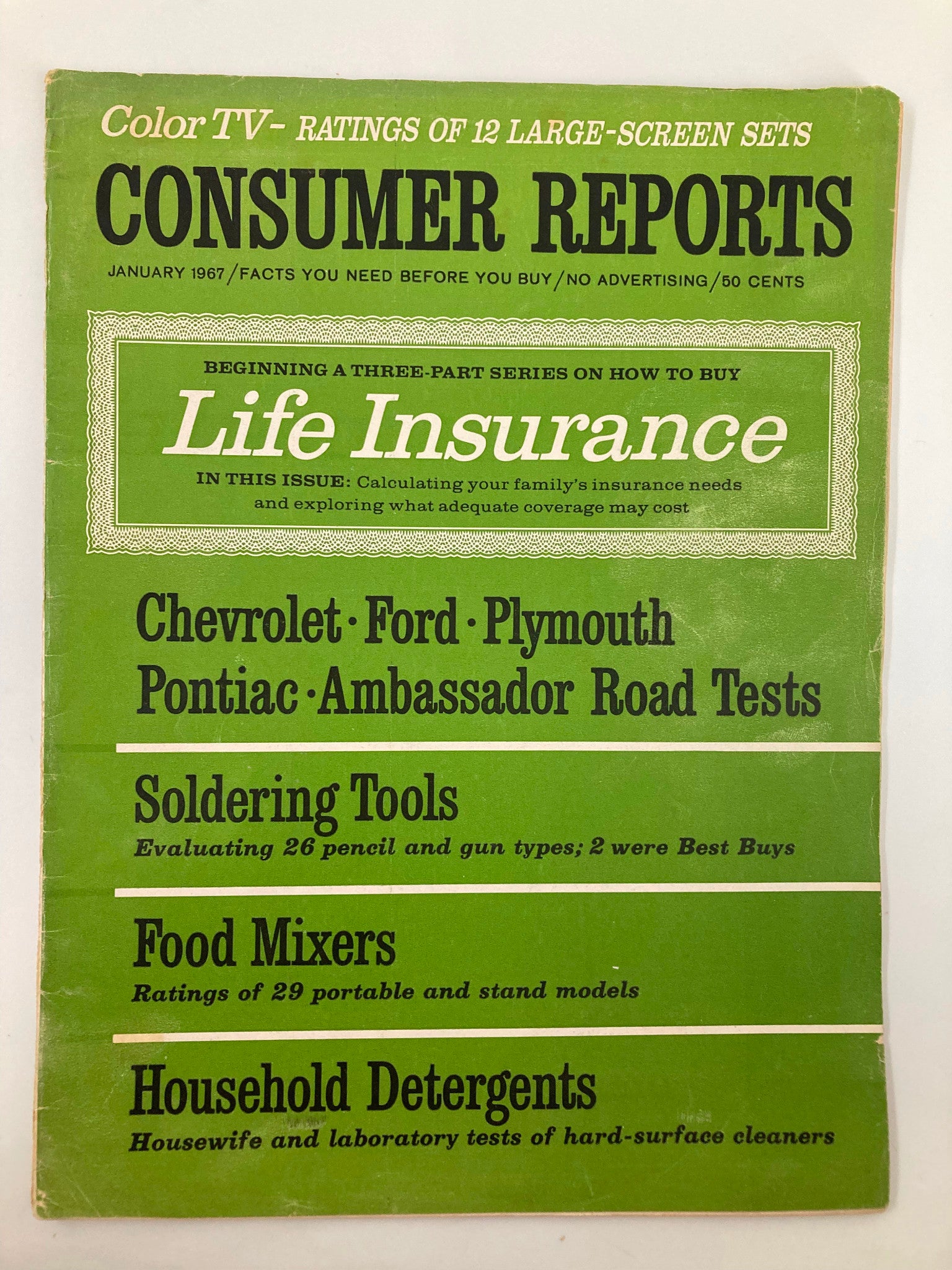 VTG Consumer Reports Magazine January 1967 Household Detergents Hard-Surface