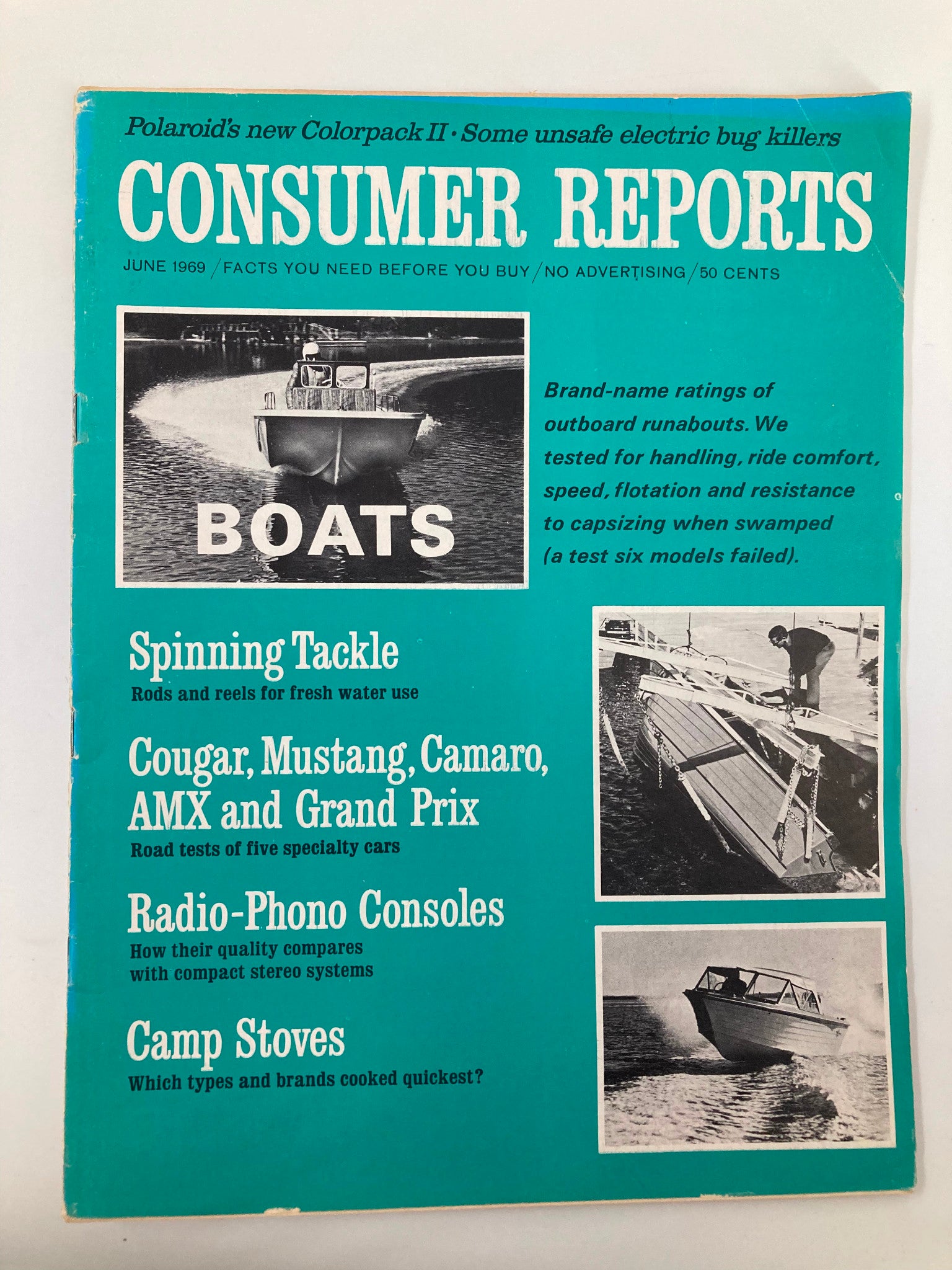 VTG Consumer Reports Magazine June 1969 Cougar, Mustang, Camaro & Grand Prix