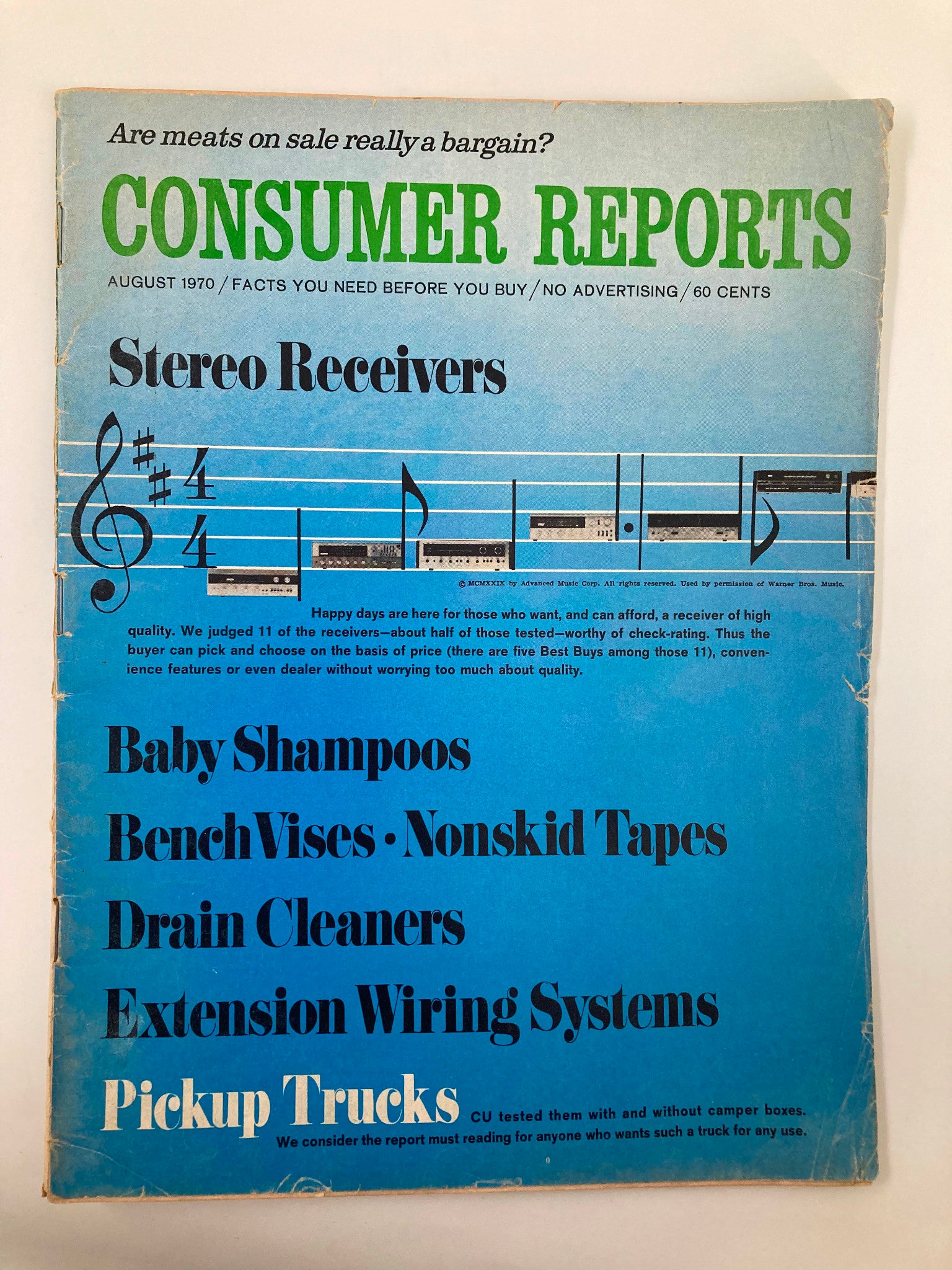 VTG Consumer Reports Magazine August 1970 Bench Vises and Nonskid Tapes