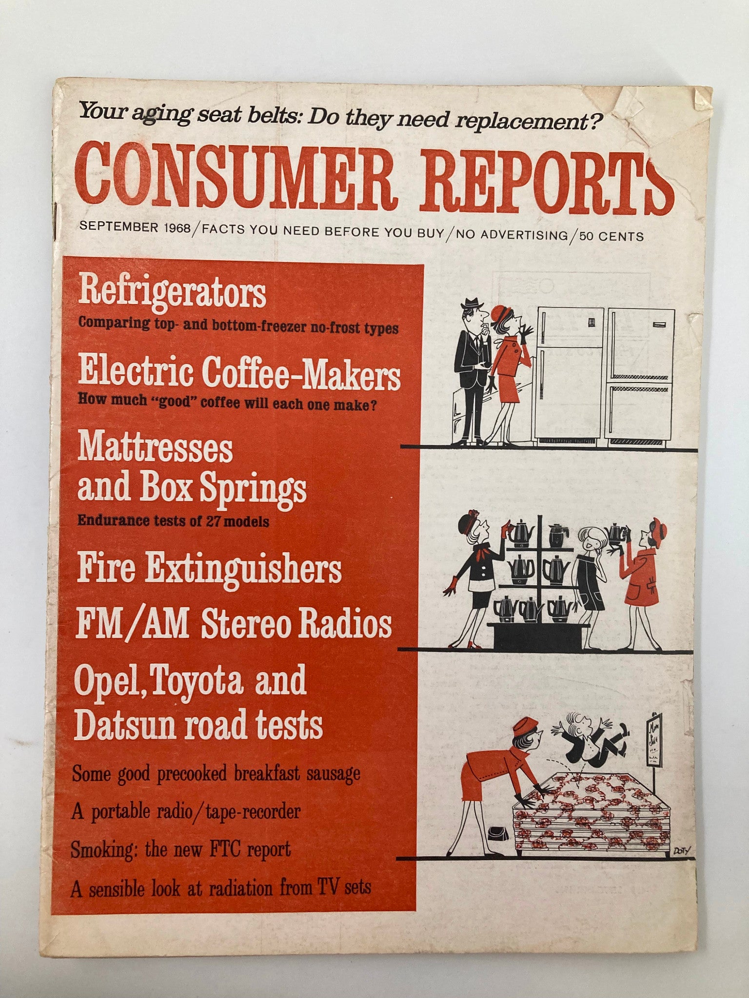 VTG Consumer Reports Magazine September 1968 Opel, Toyota and Datsun Road Test