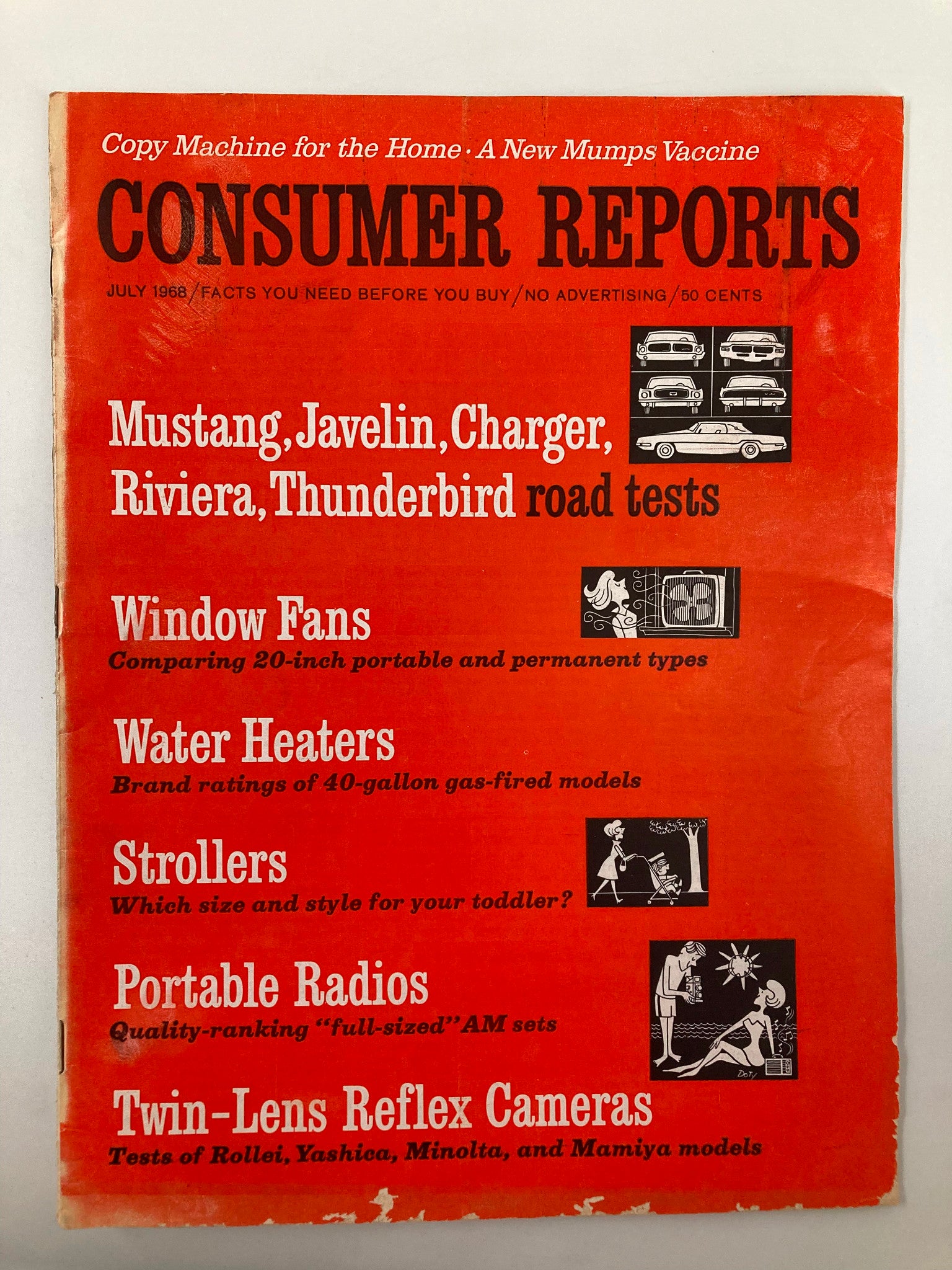 VTG Consumer Reports Magazine July 1968 Mustang, Javelin & Charger Road Tests