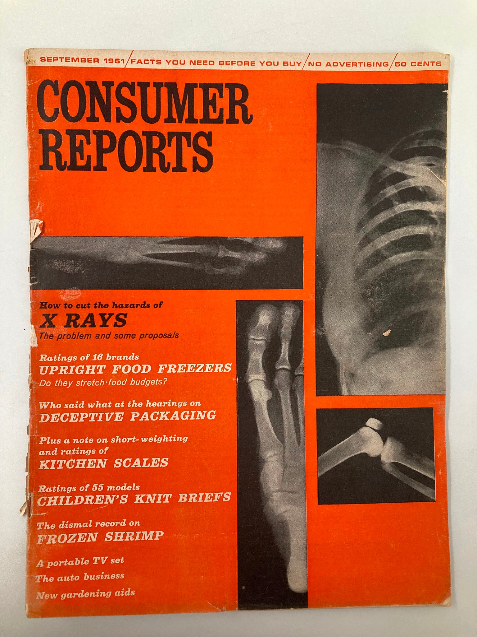 VTG Consumer Reports Magazine September 1961 How To Cut The Hazards of X-Rays