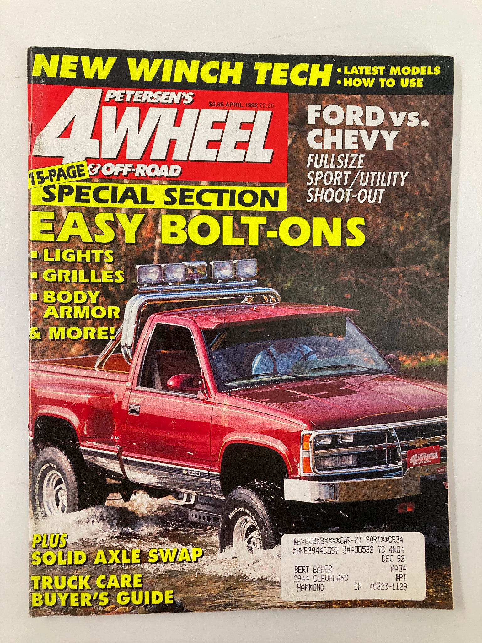 Petersen's 4 Wheel & Off-Road Magazine April 1992 Easy Bolt-Ons Lights & Grilles