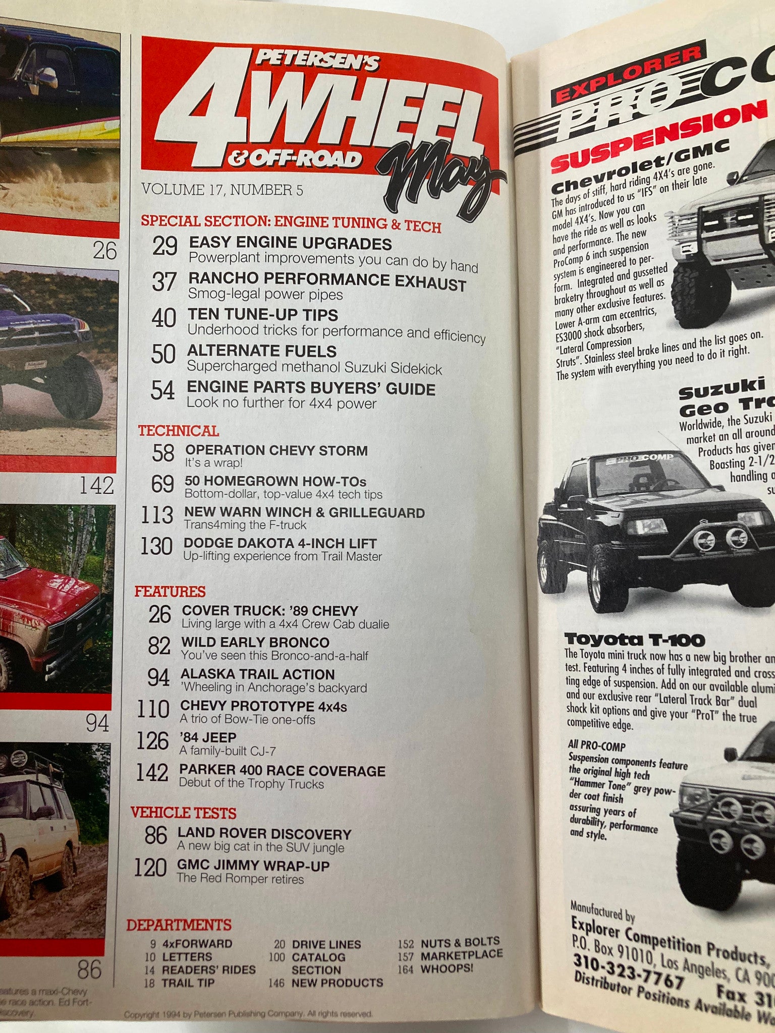 Petersen's 4 Wheel & Off-Road Magazine May 1994 Engine Tuning and Tech