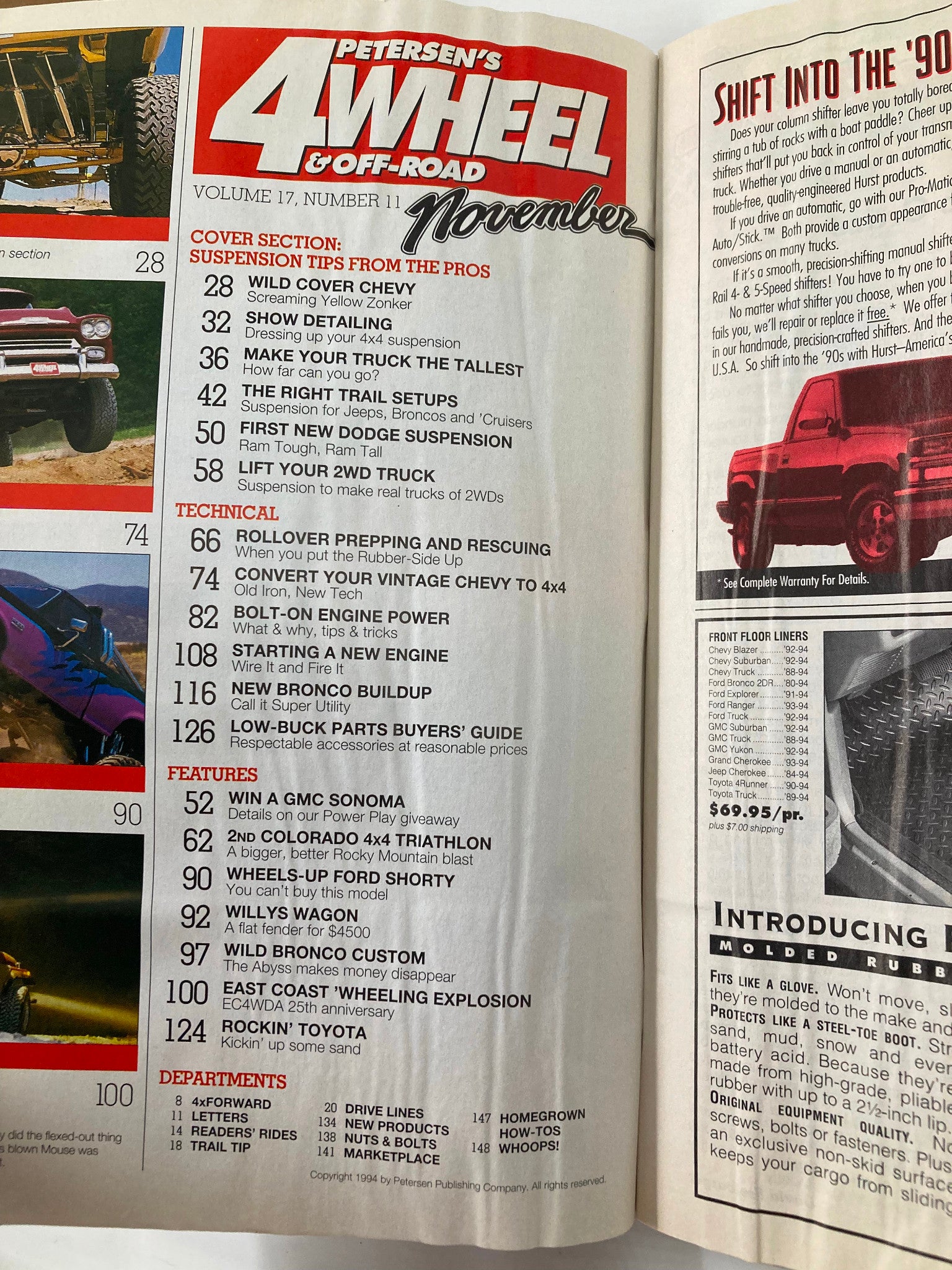 Petersen's 4 Wheel & Off-Road Magazine November 1994 Suspension Tips From Pro's