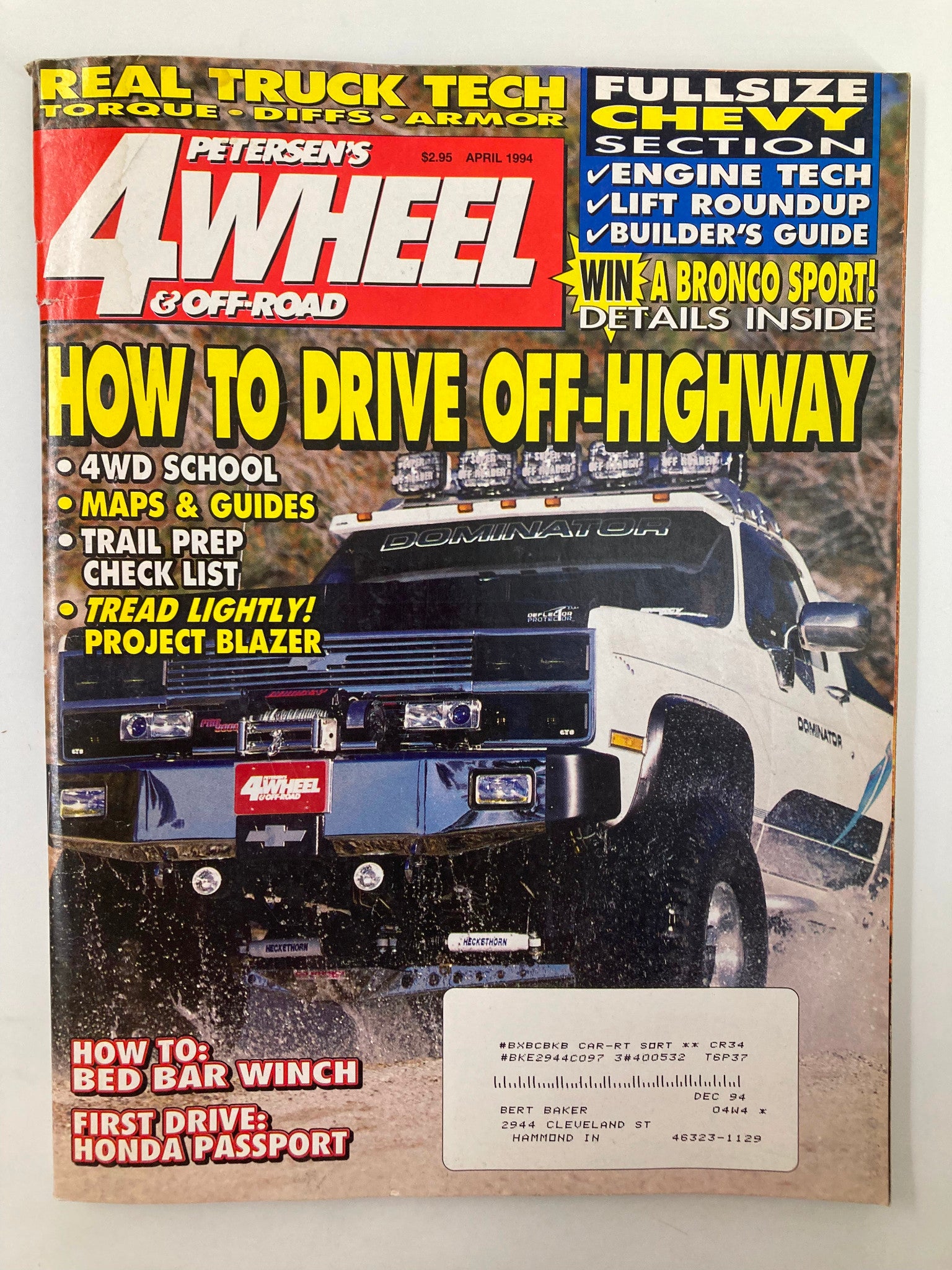 Petersen's 4 Wheel & Off-Road Magazine April 1994 How To Drive Off-Highway