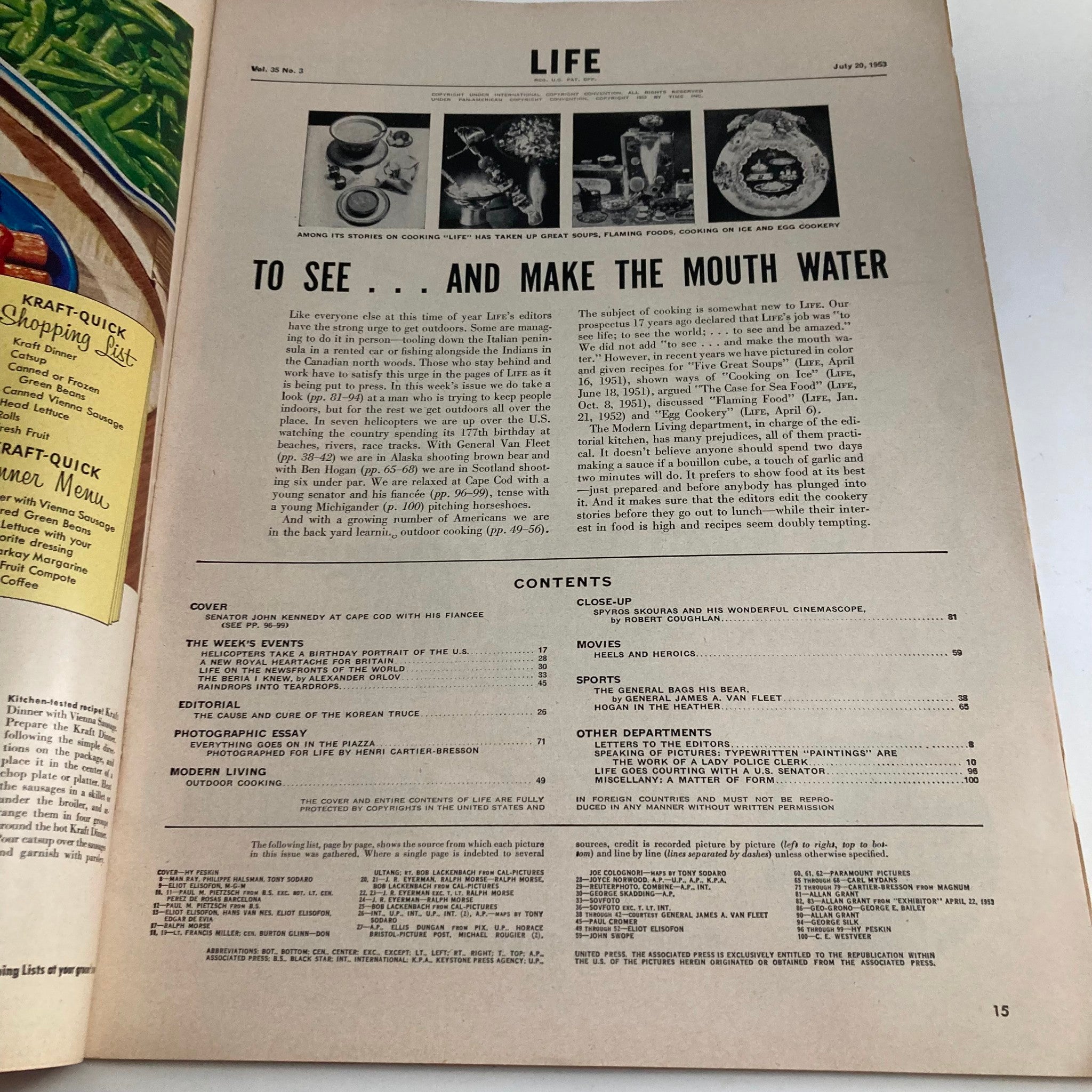 VTG Life Magazine July 20 1953 Vol 35 No. 3 John F. Kennedy Courting Jackie Lee