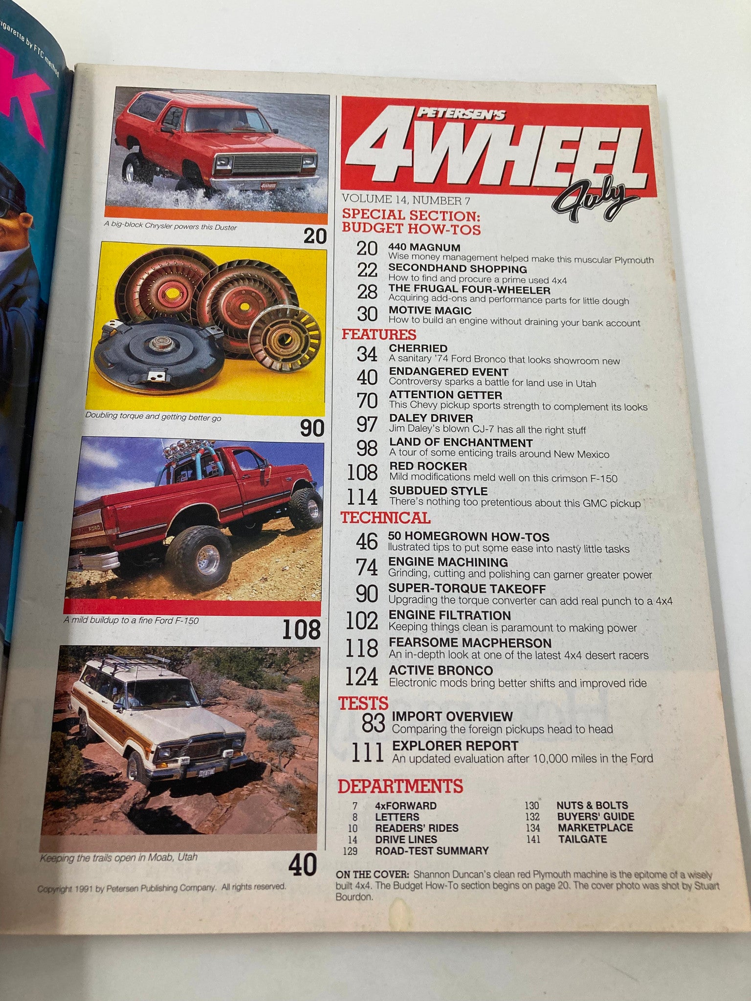 Petersen's 4 Wheel & Off-Road Magazine July 1991 Shannon Duncan's Red Plymouth