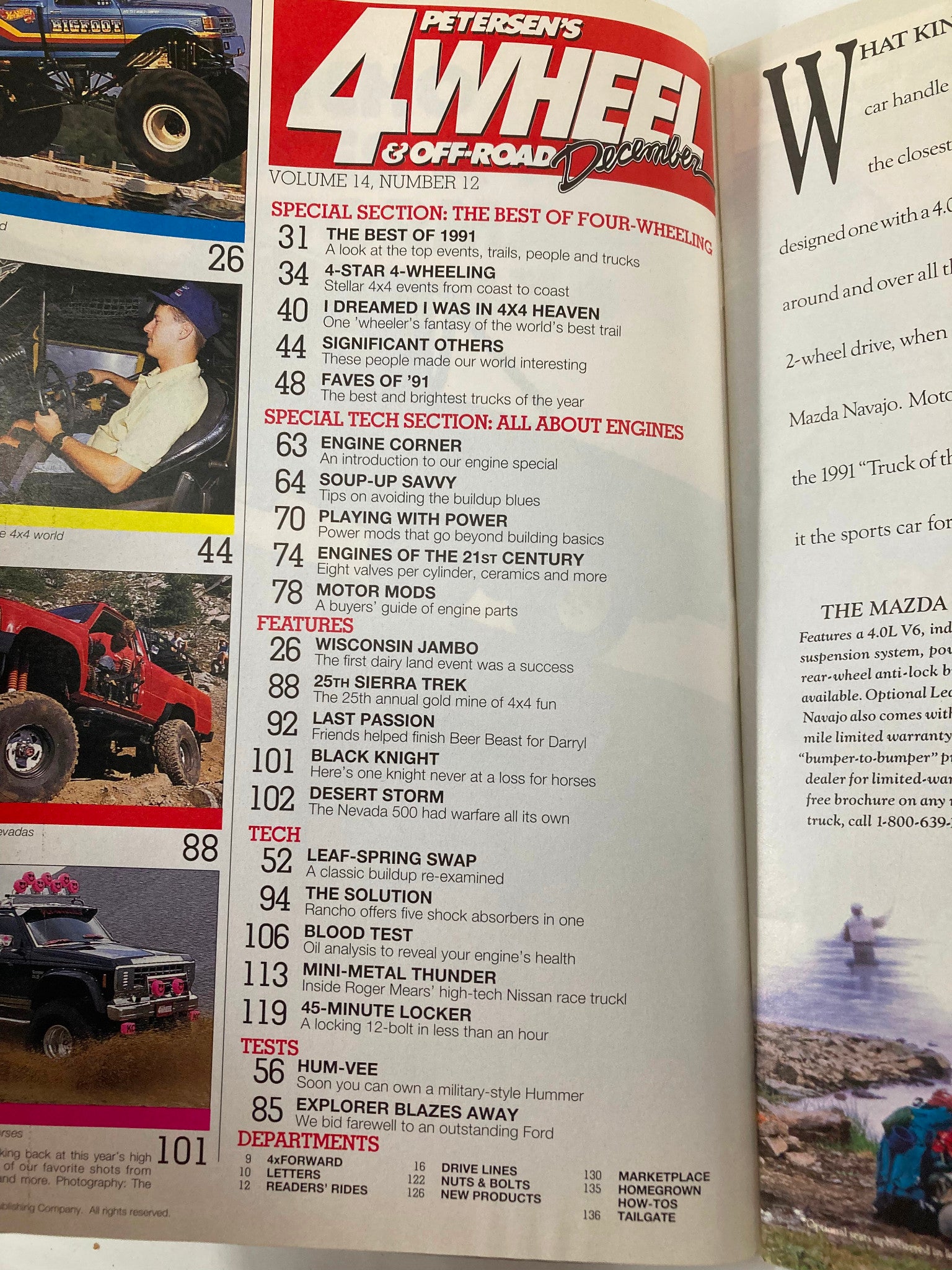 Petersen's 4 Wheel & Off-Road Magazine December 1991 Engines of the 21st Century