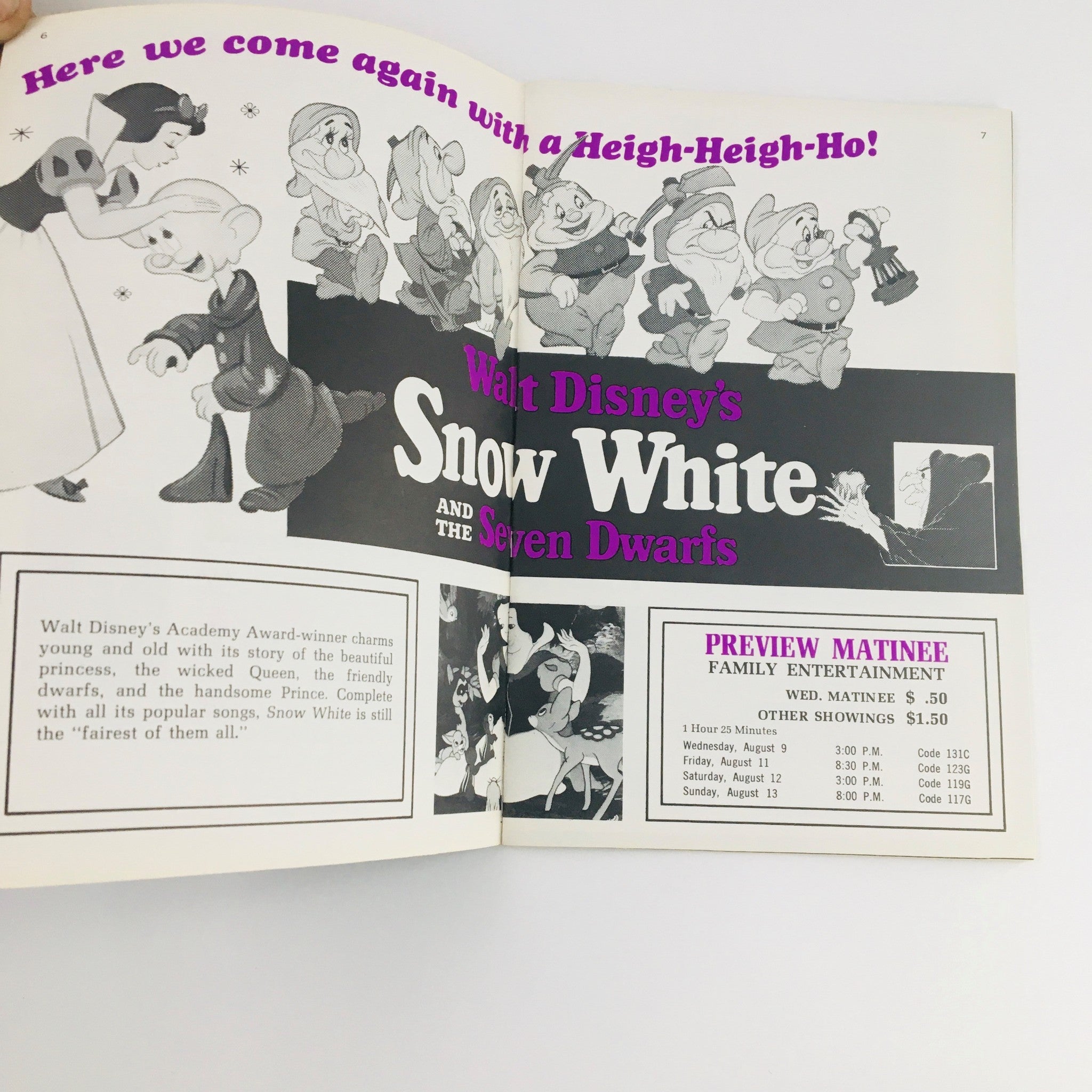 STV Magazine Subscription TV August 5-18 1967 Snow White and the Seven Dwarfs