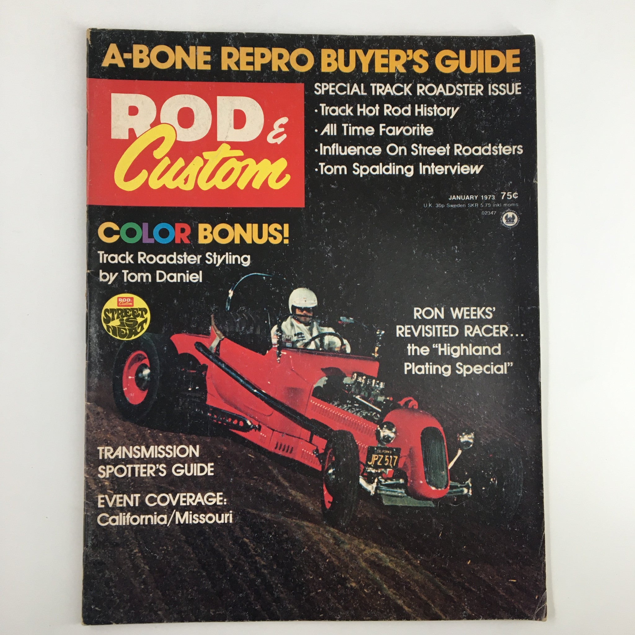 VTG Rod & Custom Magazine January 1973 Roadsters That Roared No Label