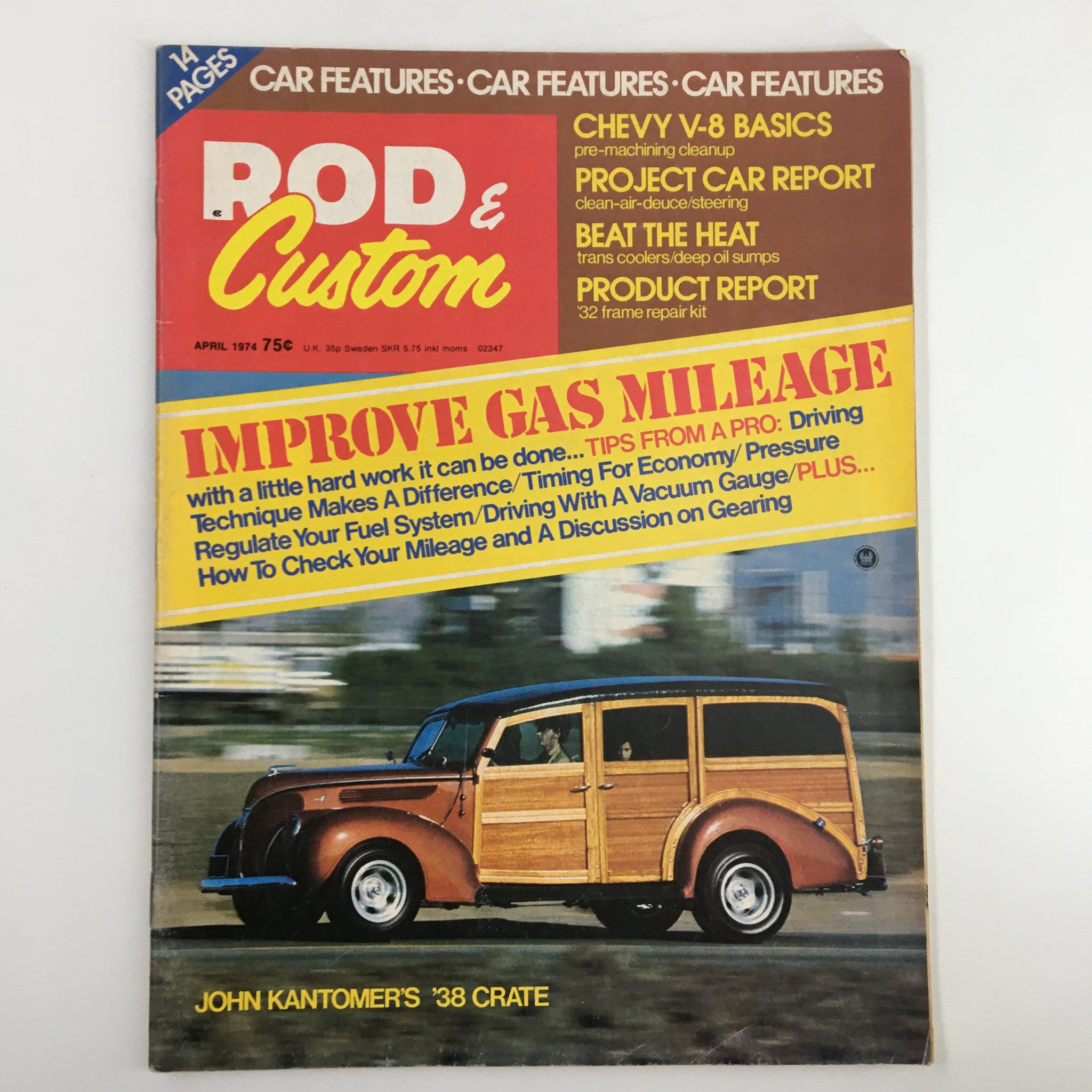 VTG Rod & Custom Magazine April 1974 John Kantomer's '38 Crate No Label