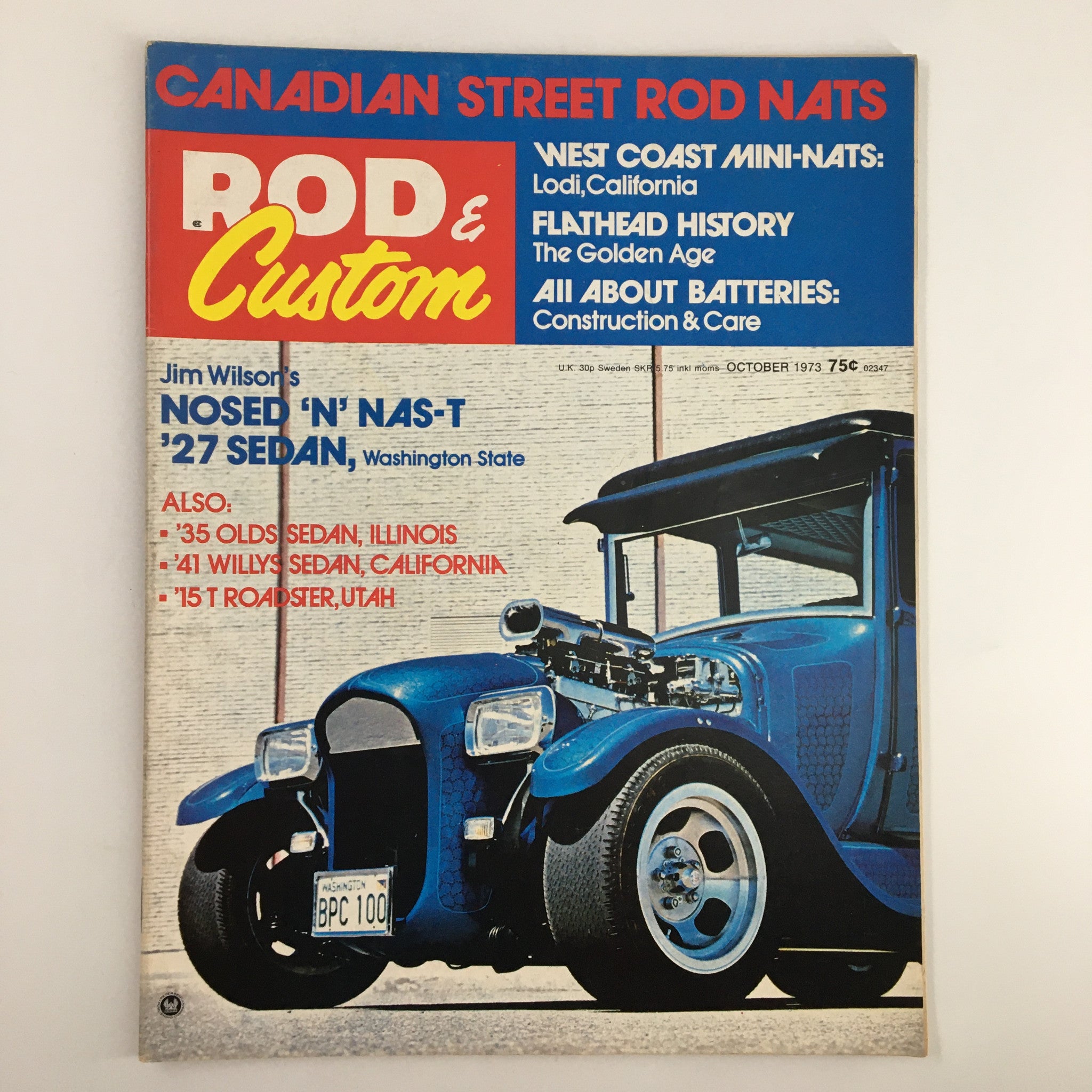 VTG Rod & Custom Magazine October 1973 Nosed 'N NAS-T '27 Sedan No Label