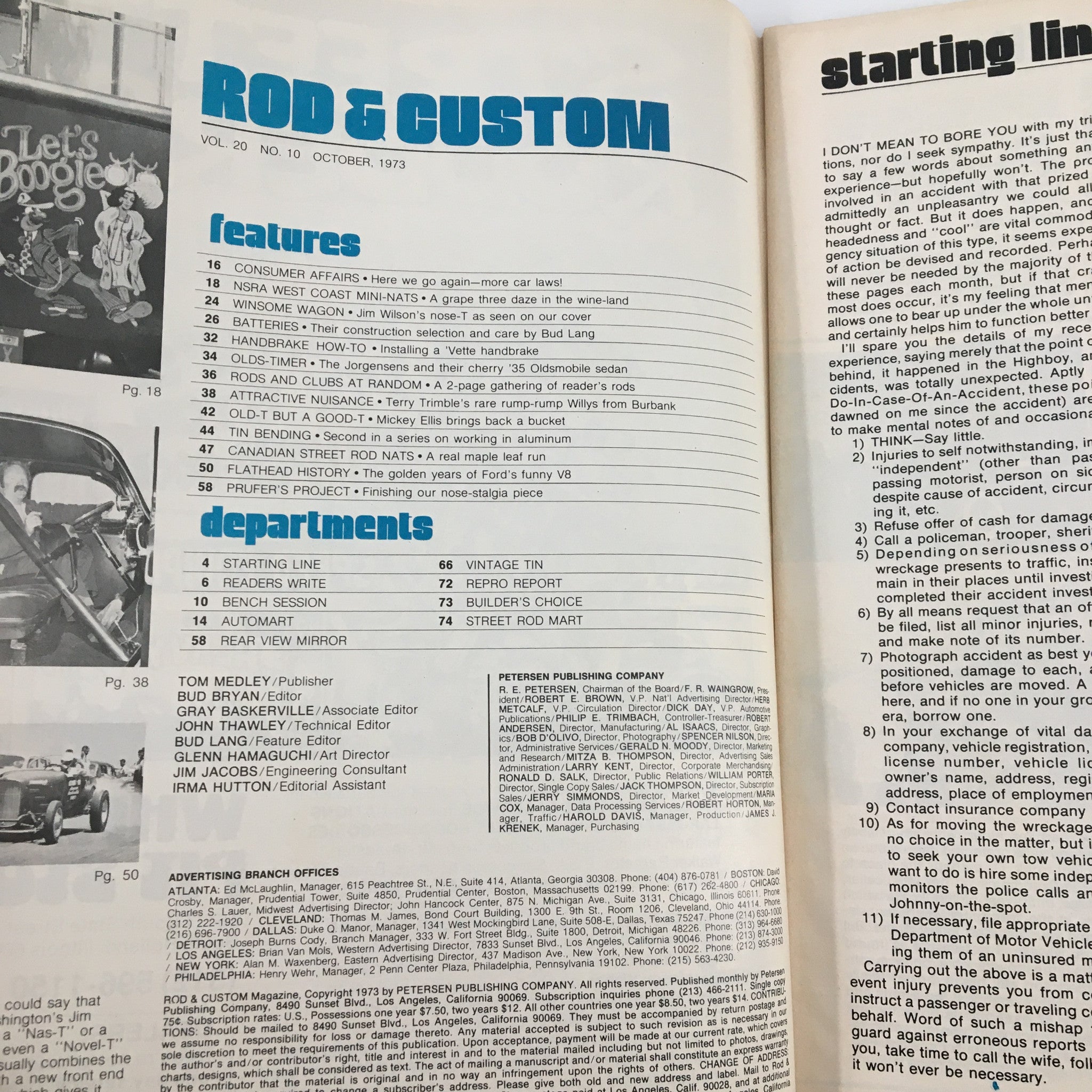 VTG Rod & Custom Magazine October 1973 Nosed 'N NAS-T '27 Sedan No Label