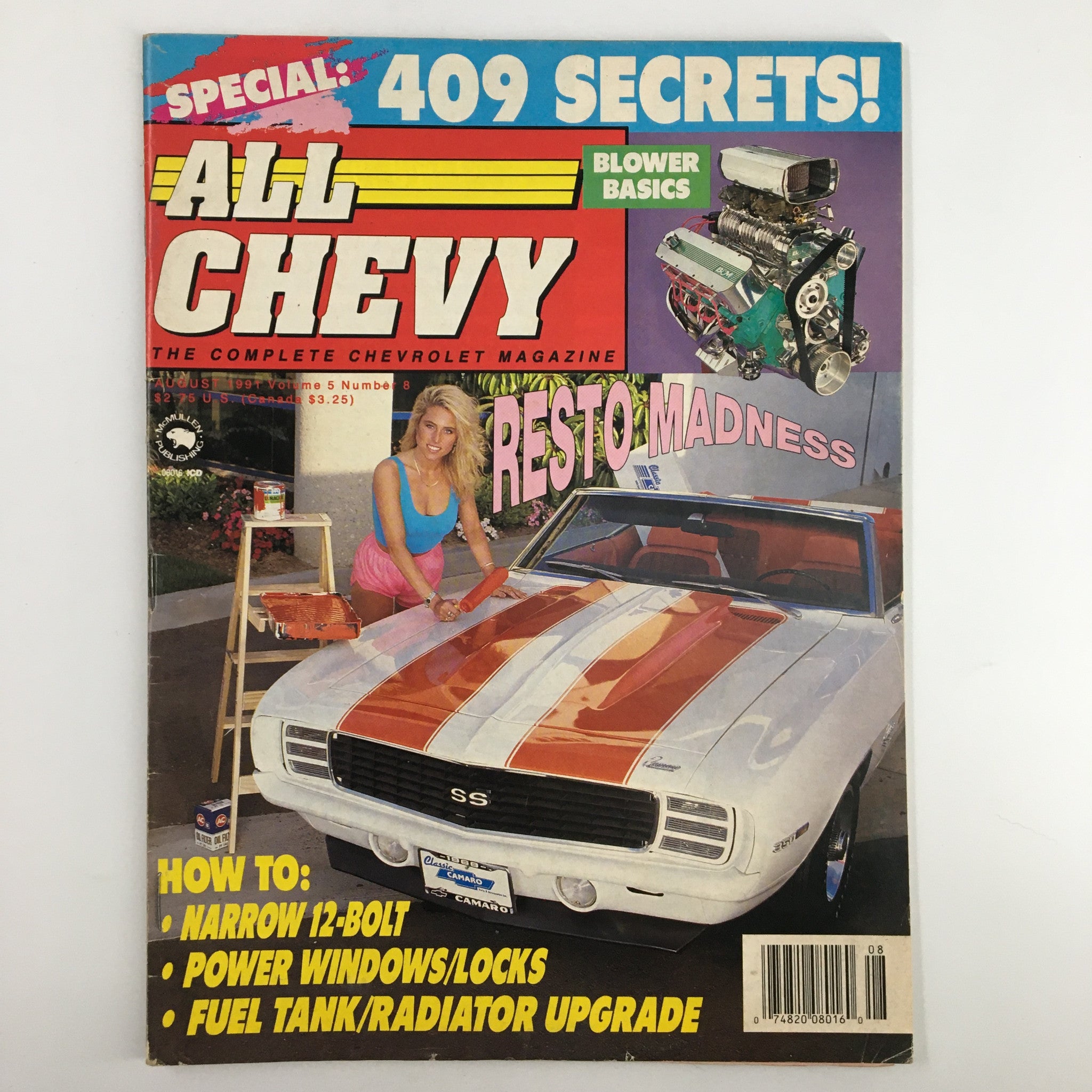 All Chevy Magazine August 1991 Fuel Tank / Radiator Upgrade No Label