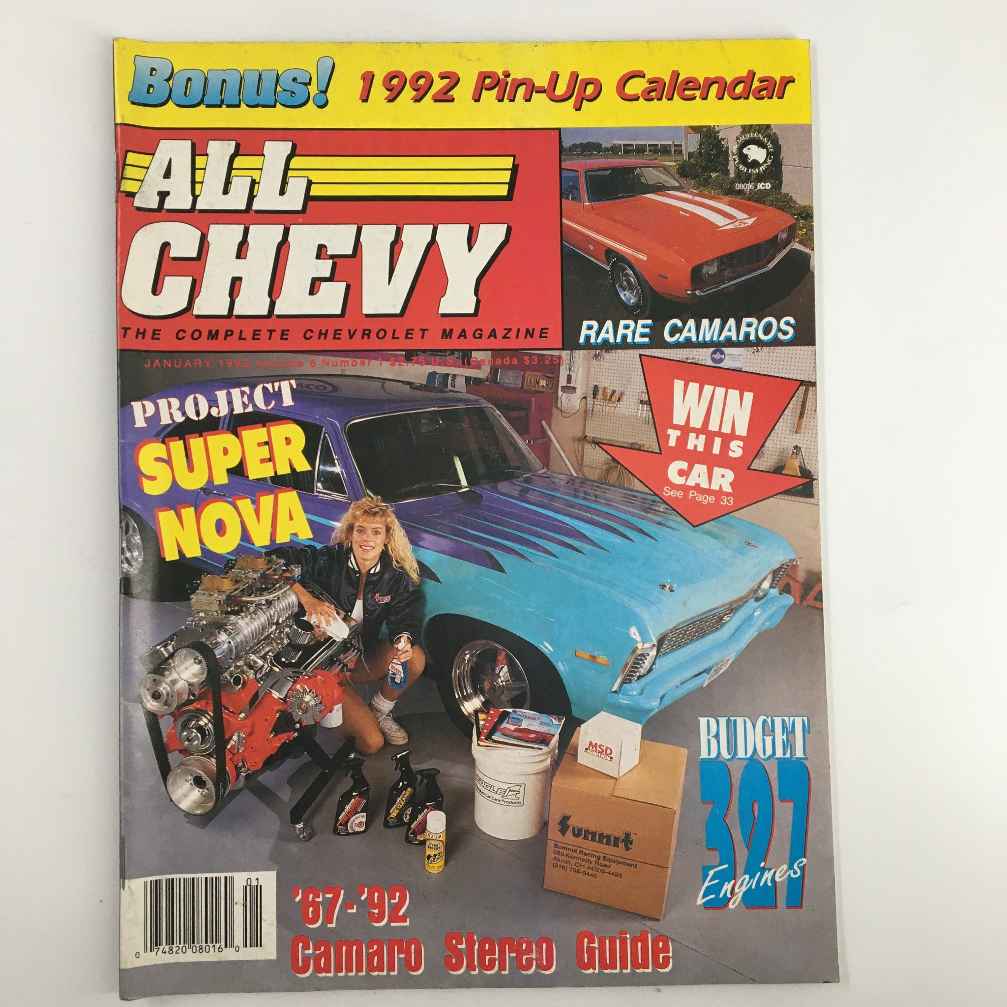 All Chevy Magazine January 1992 Project Super Nova Camaro Stereo Guide No Label