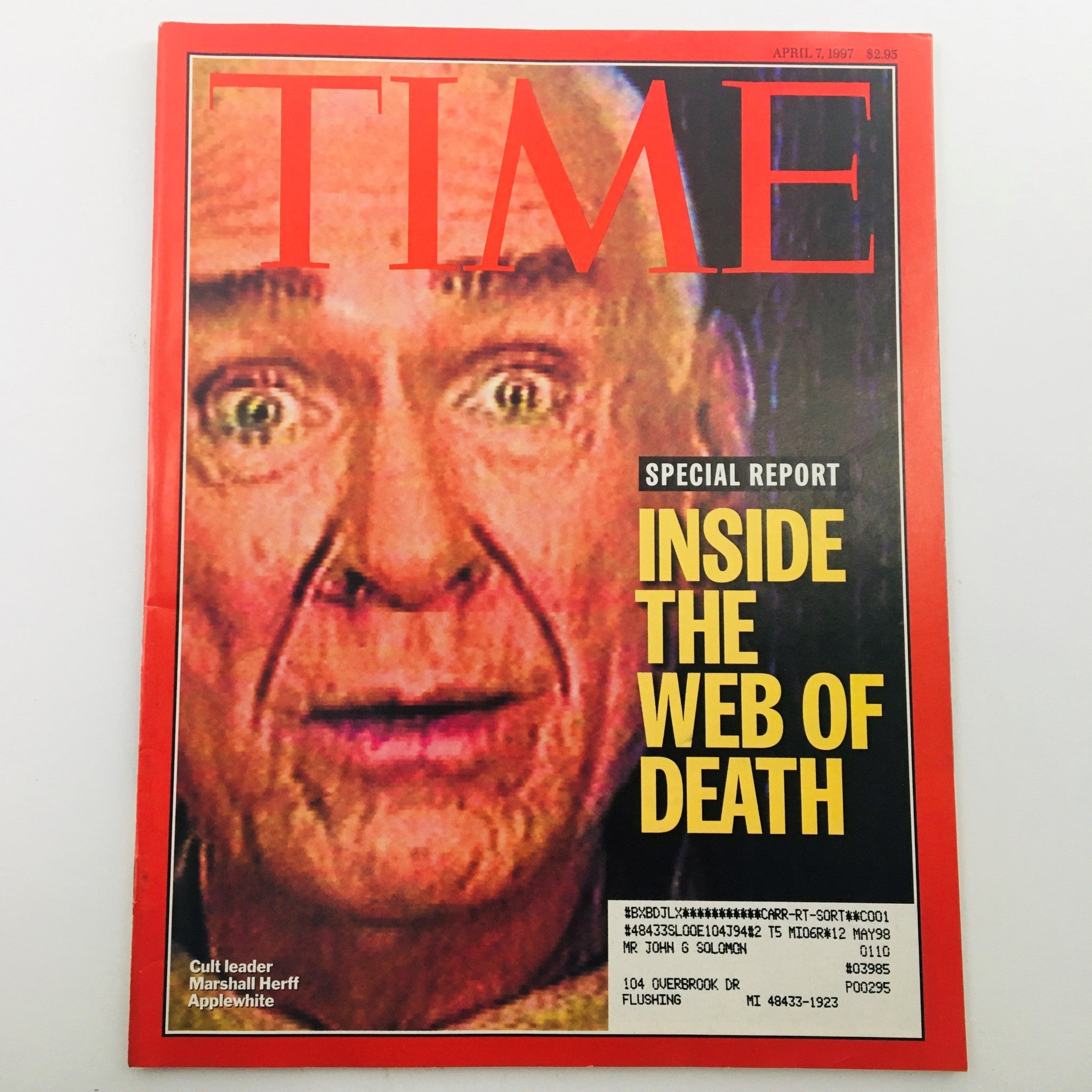 RES* Time Magazine November 7 1988 Marshall Applewhite's Cult Web of Death