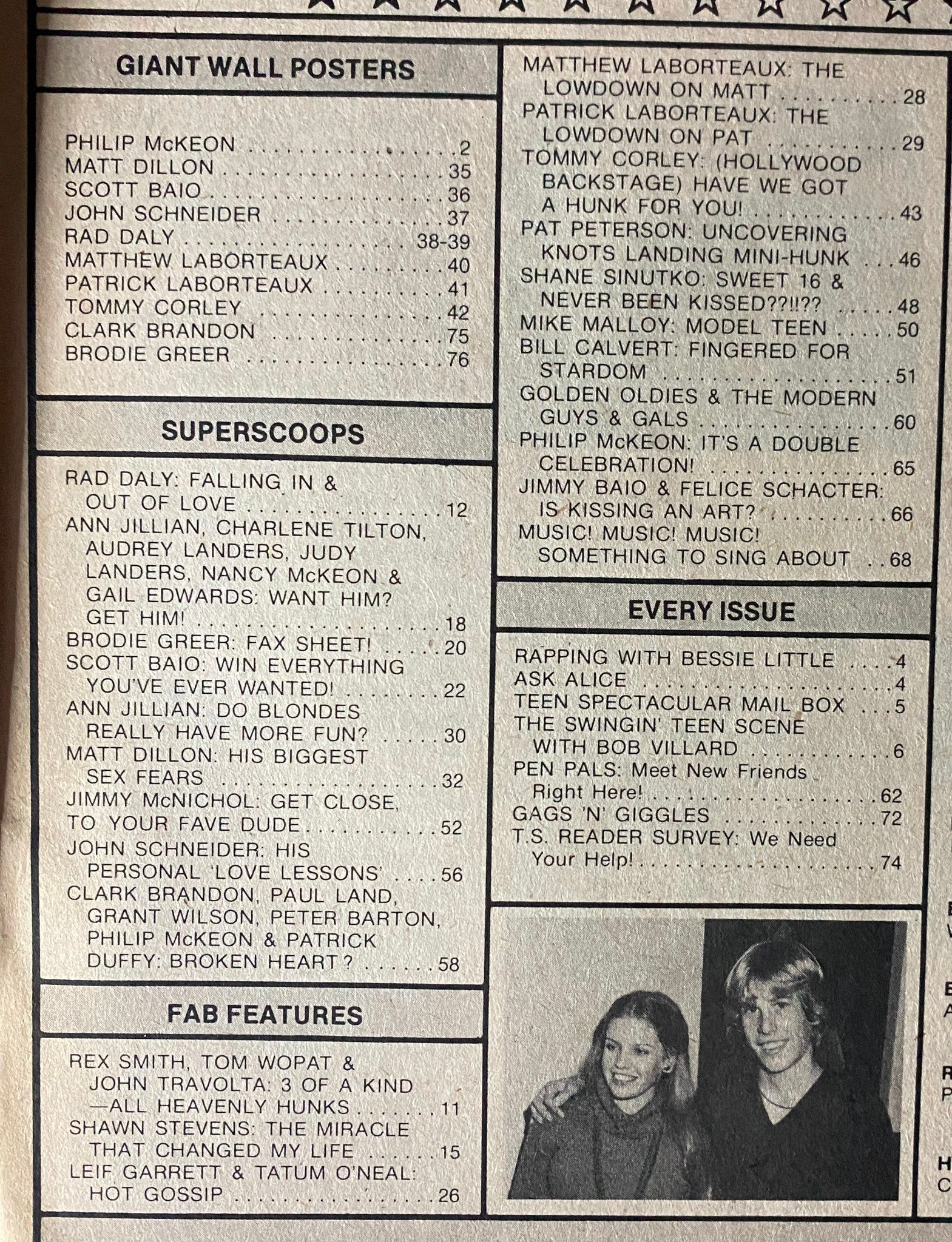 Teen Spectacular Magazine July 1981 Scott Baio, Radames Pera w Poster No Label