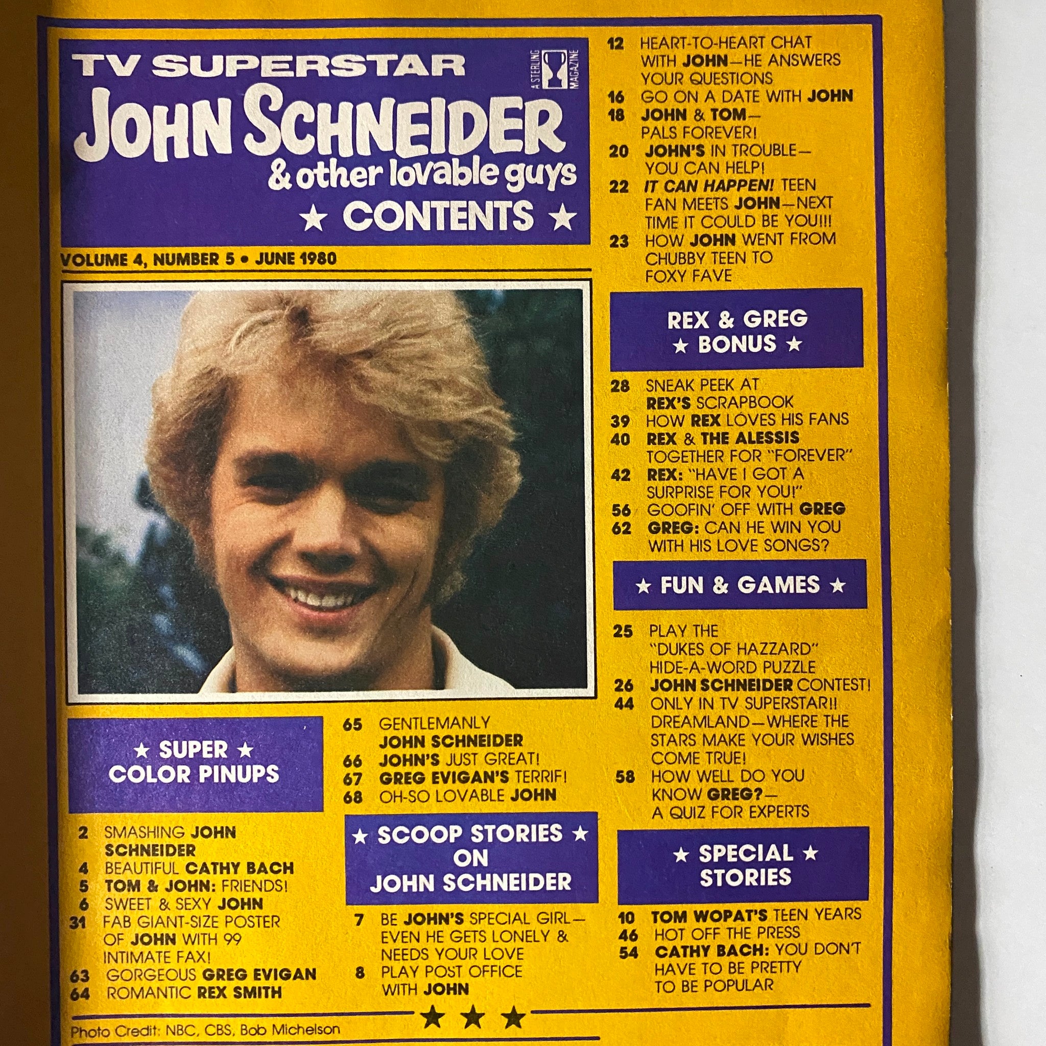 TV Superstar Magazine June 1980 John Schneider, Cathy Bach No Label