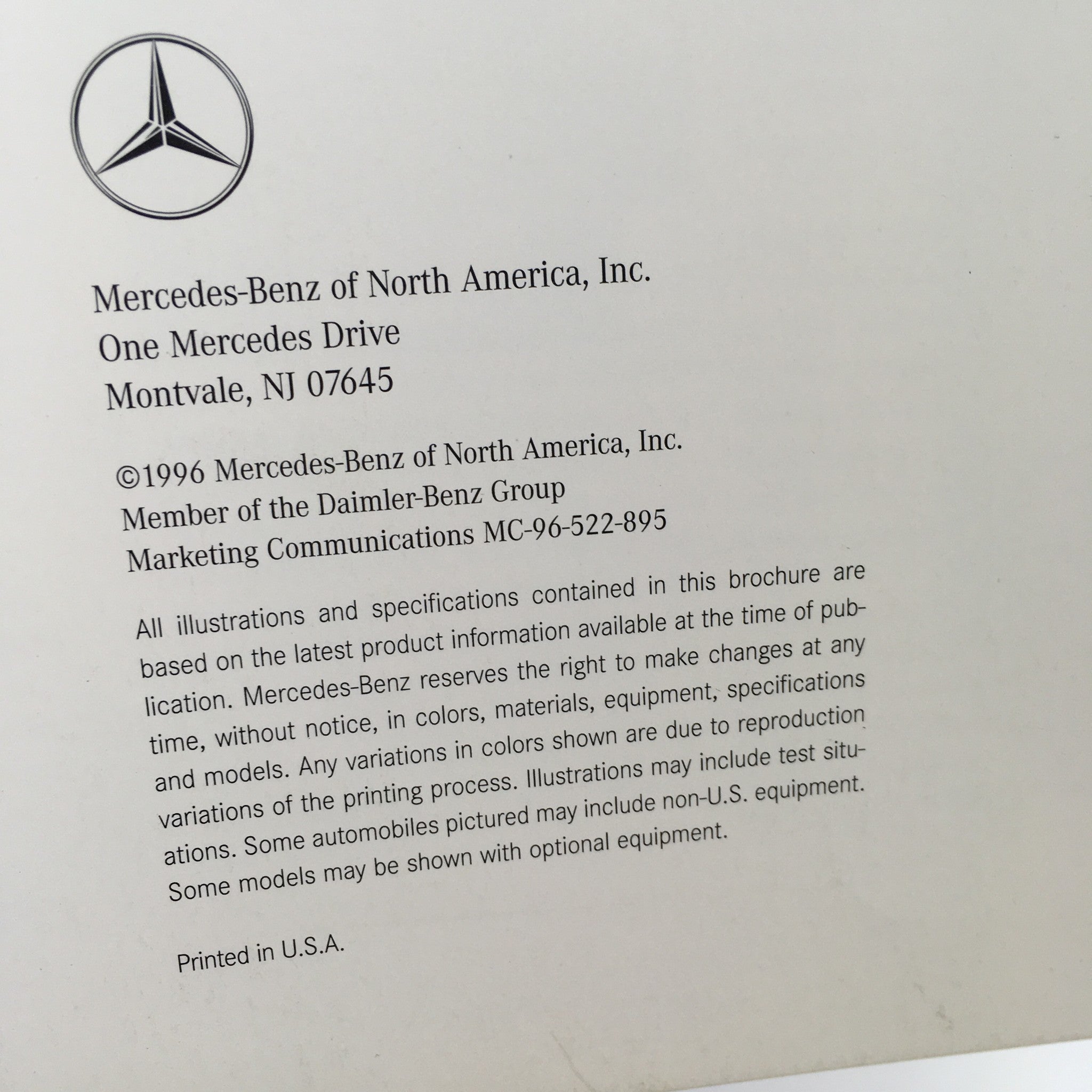 1996 Mercedes-Benz C-Class C-280 Sedan Dealership Car Auto Brochure Catalog