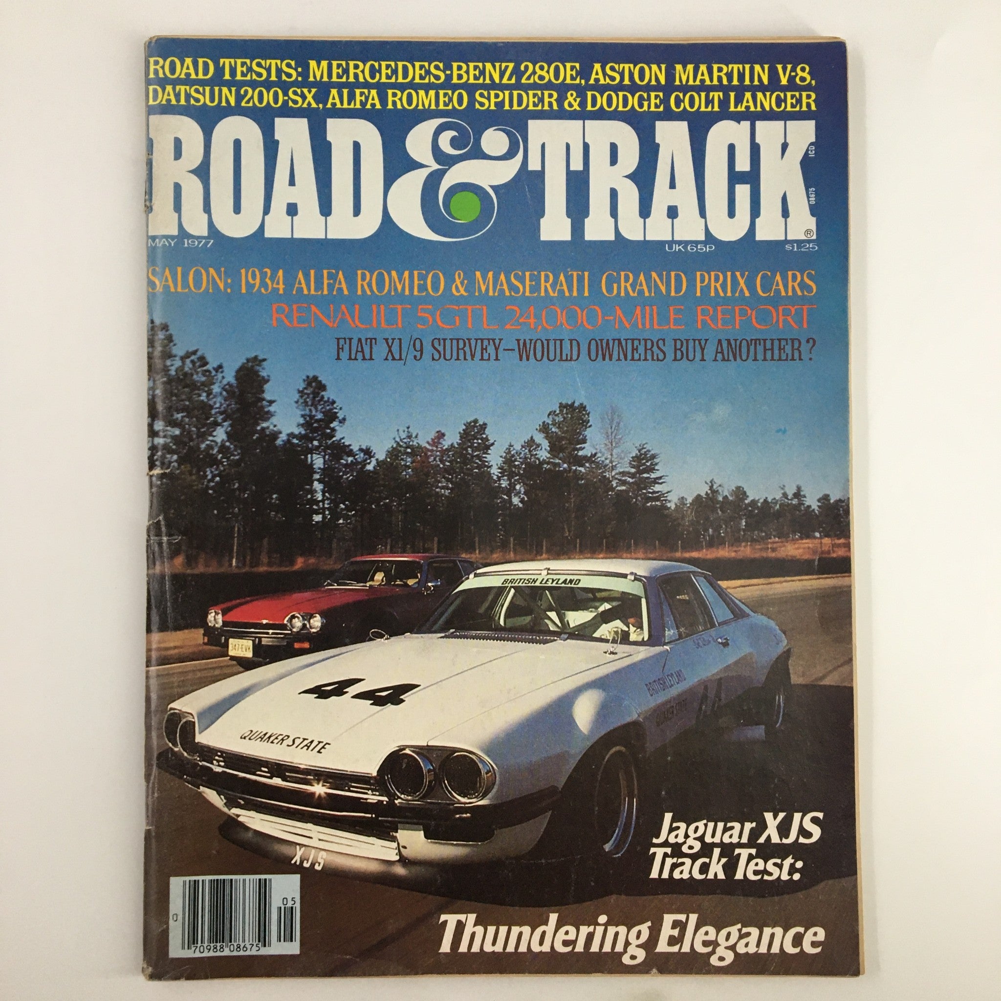 VTG Road & Track Magazine May 1977 Jaguar XJS Track Test Elegance No Label