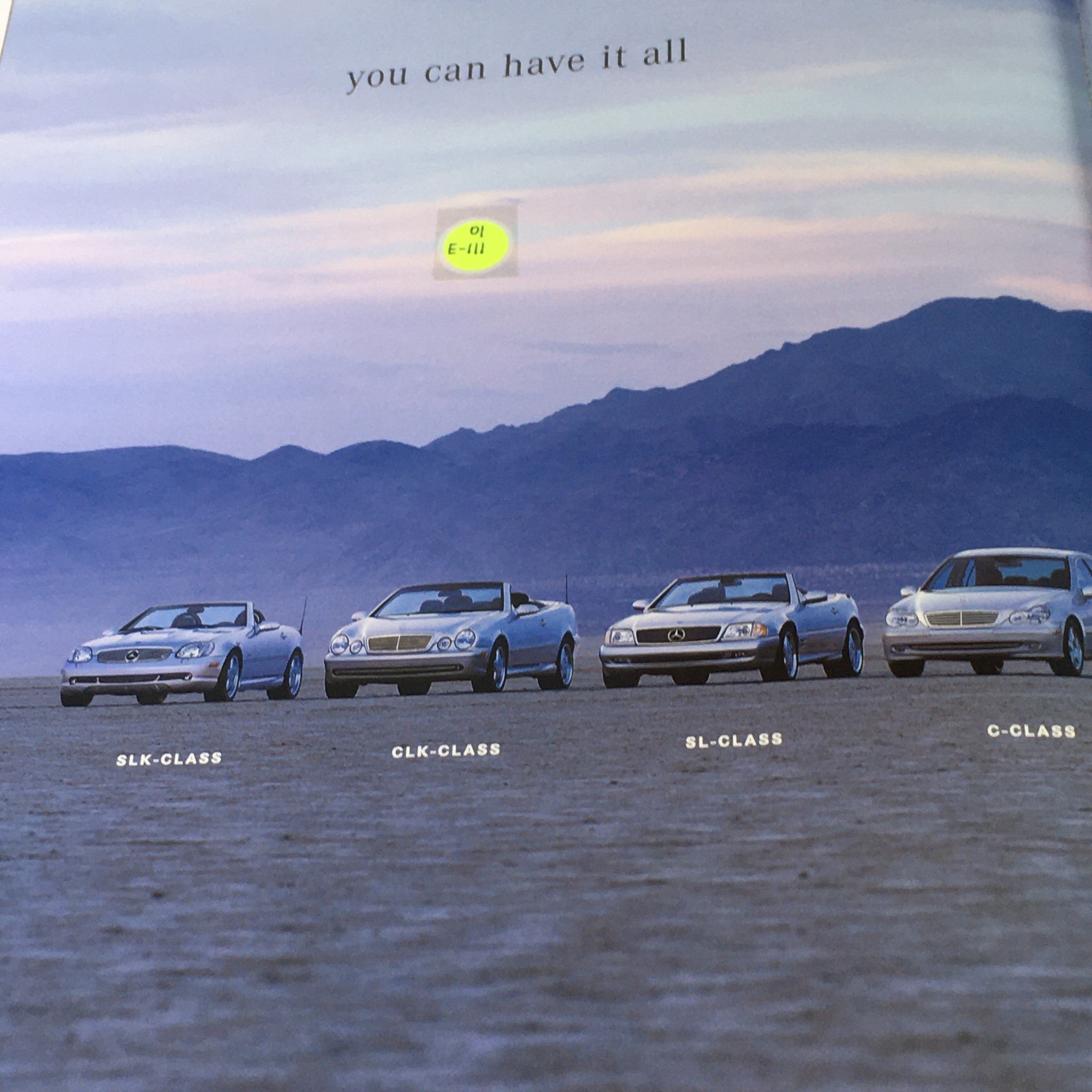 2001 Mercedes-Benz E Class Coupe Dealership Car Auto Brochure Catalog