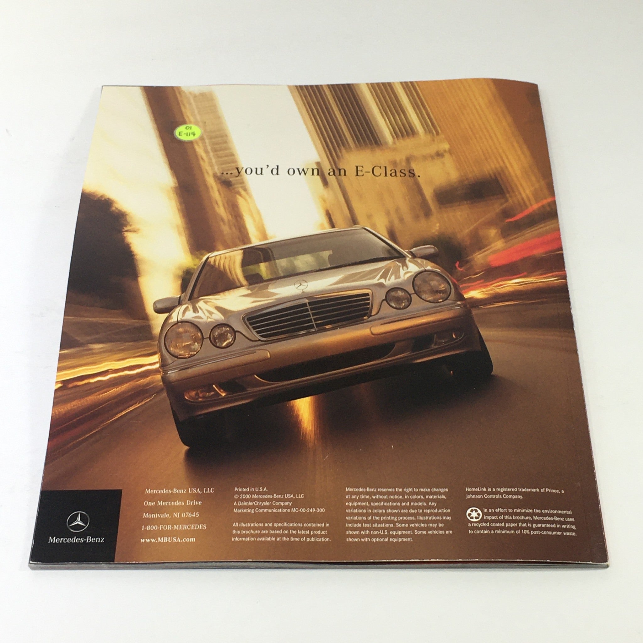 2001 Mercedes-Benz E Class Coupe Dealership Car Auto Brochure Catalog