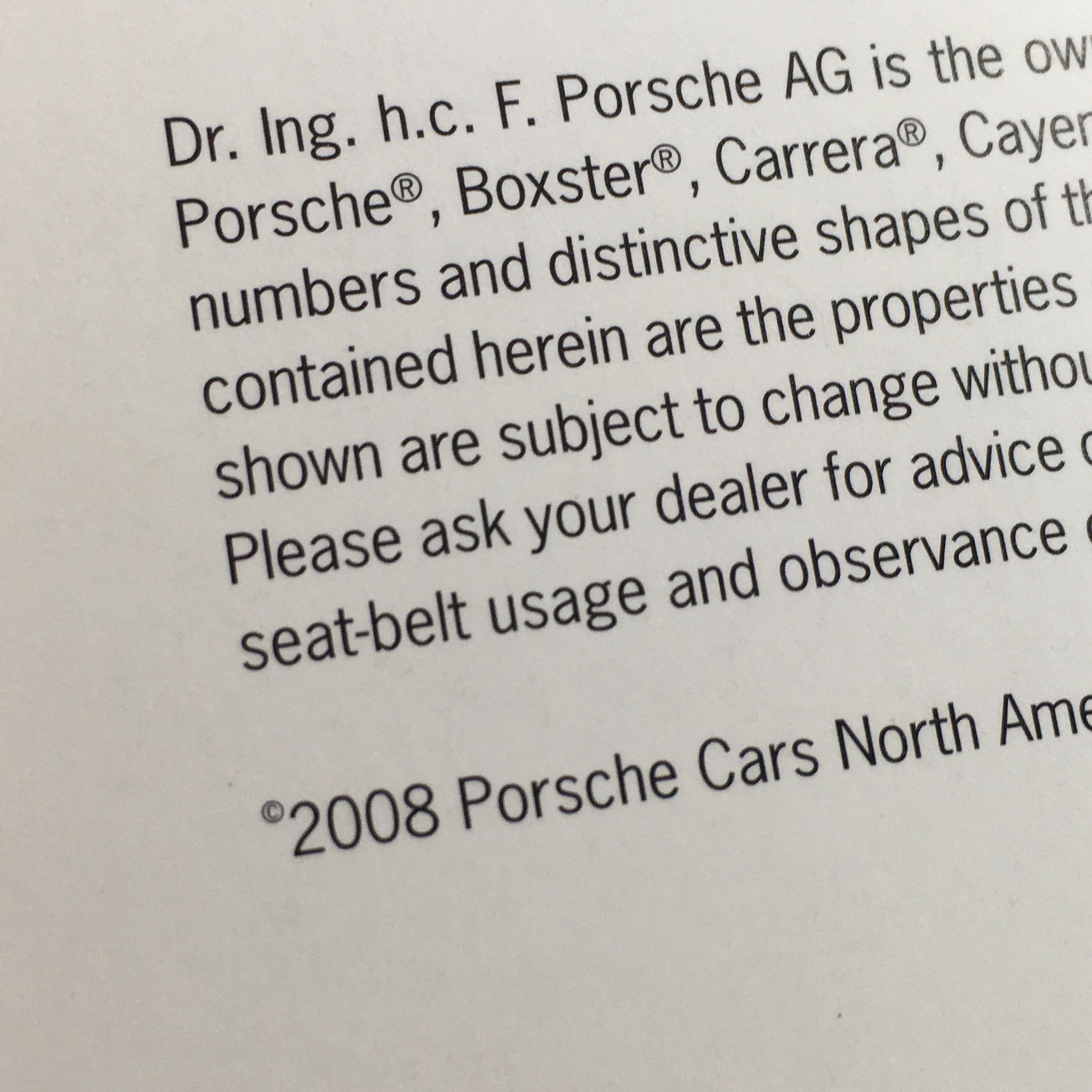 2008 Porsche The Cayenne Dealership Car Auto Brochure Catalog