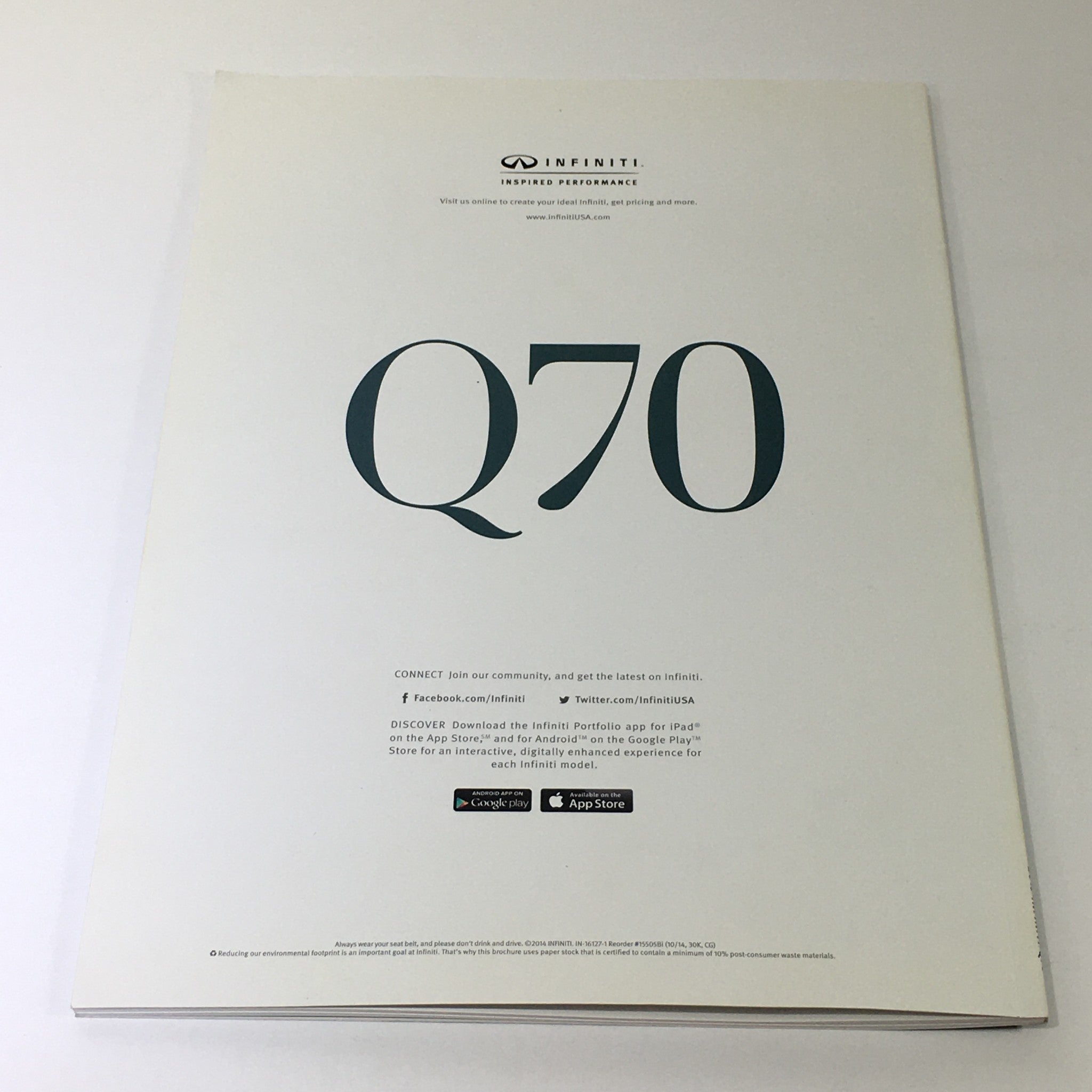 2015 Infiniti Q70 Dealership Car Auto Brochure Catalog