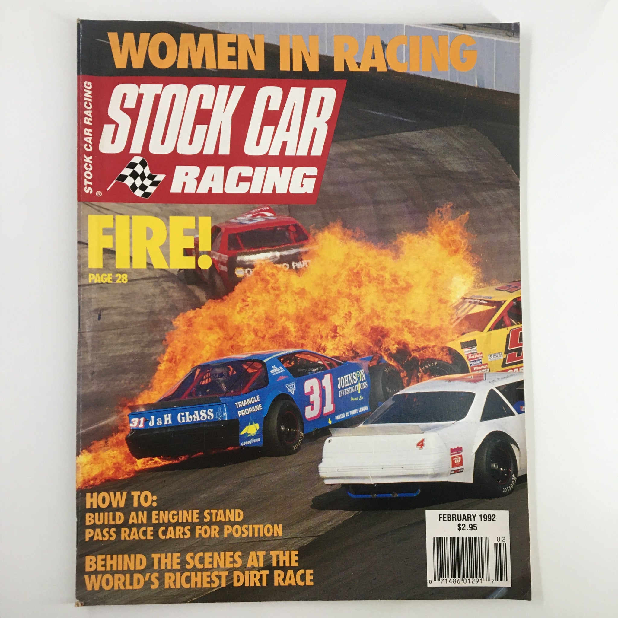 Stock Car Racing Magazine February 1992 Fiery Late Model Stock Car No Label