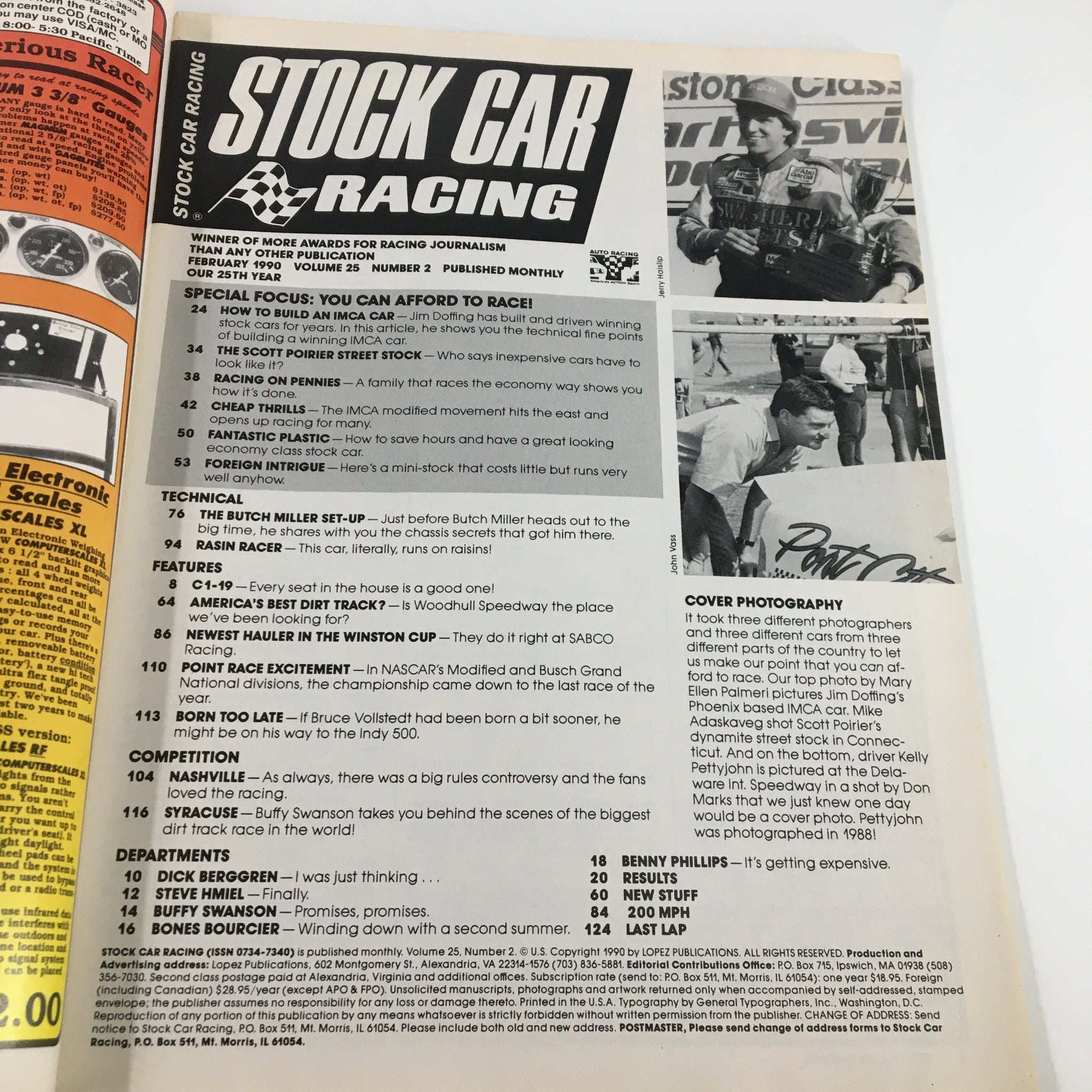 Stock Car Racing Magazine February 1990 Jim Doffing's IMCA Car No Label